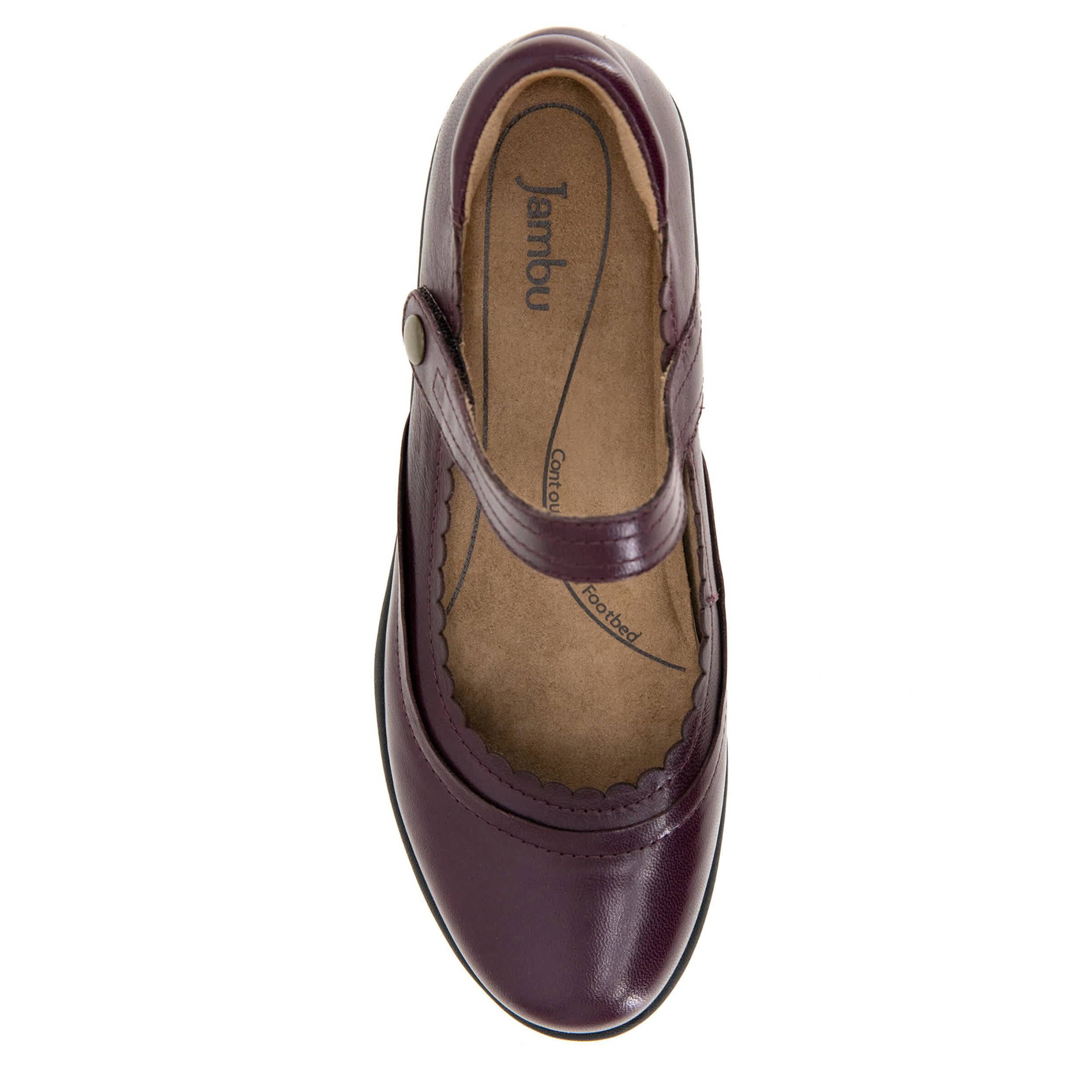 JAMBU-WOMENS TESS MARY JANE FLAT-BURGUNDY & 