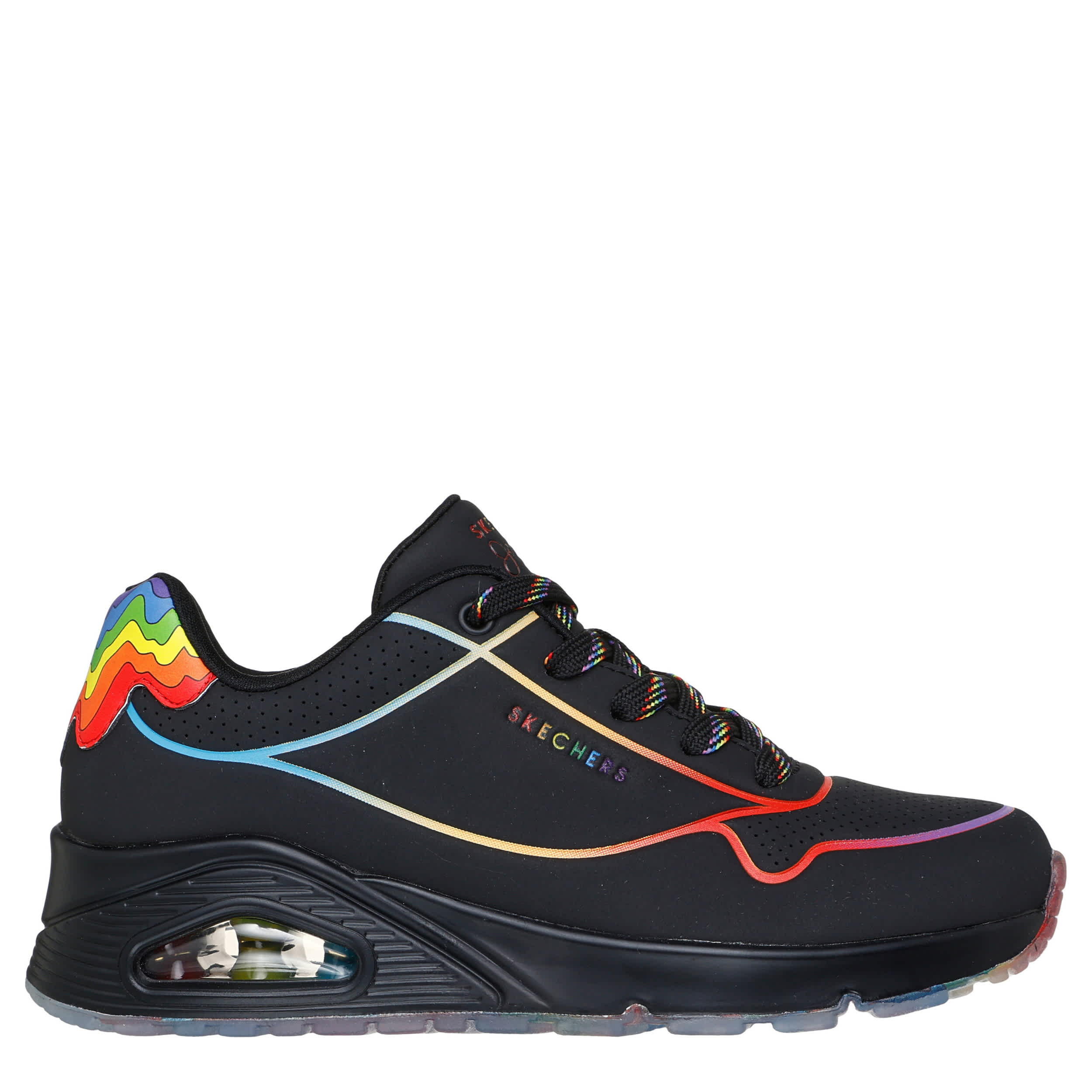 Black Skechers Womens Uno Drizzl'n Rainbow Sneaker | Rack Room Shoes