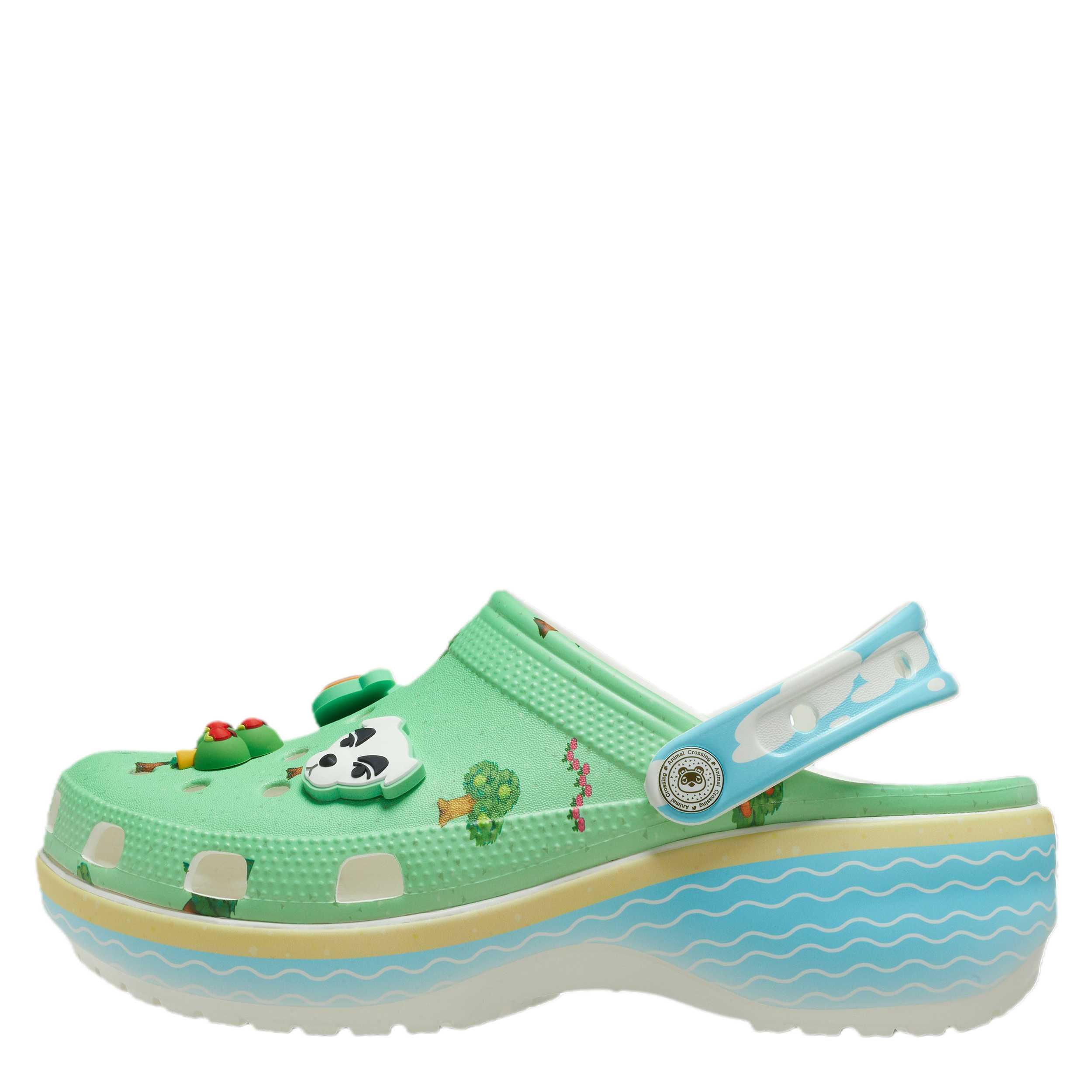 CROCS WOMENS ANIMAL CROSSING PLATFORM CLOG - MINT