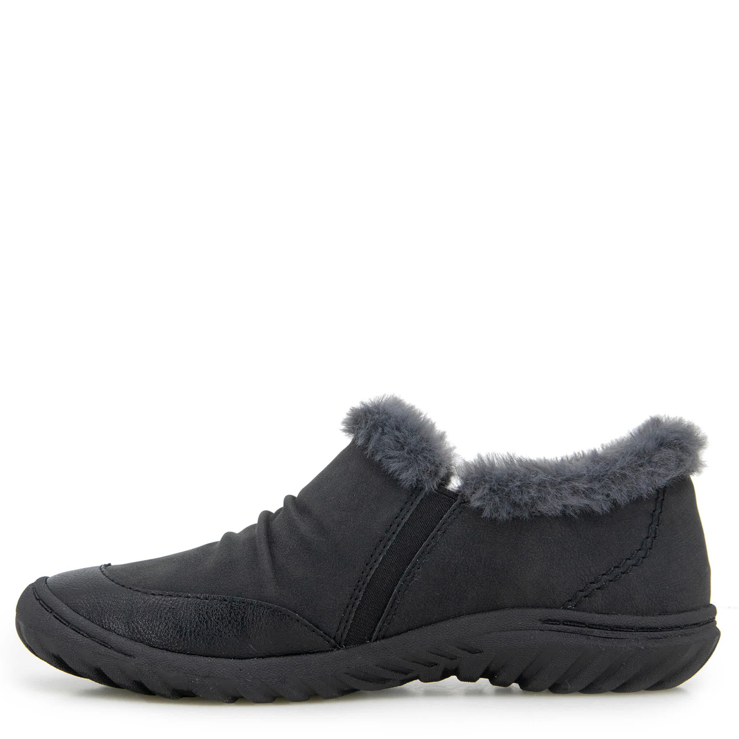 JBU-WOMENS HEATHER FUR SLIP ON SNEAKER-BLACK & 