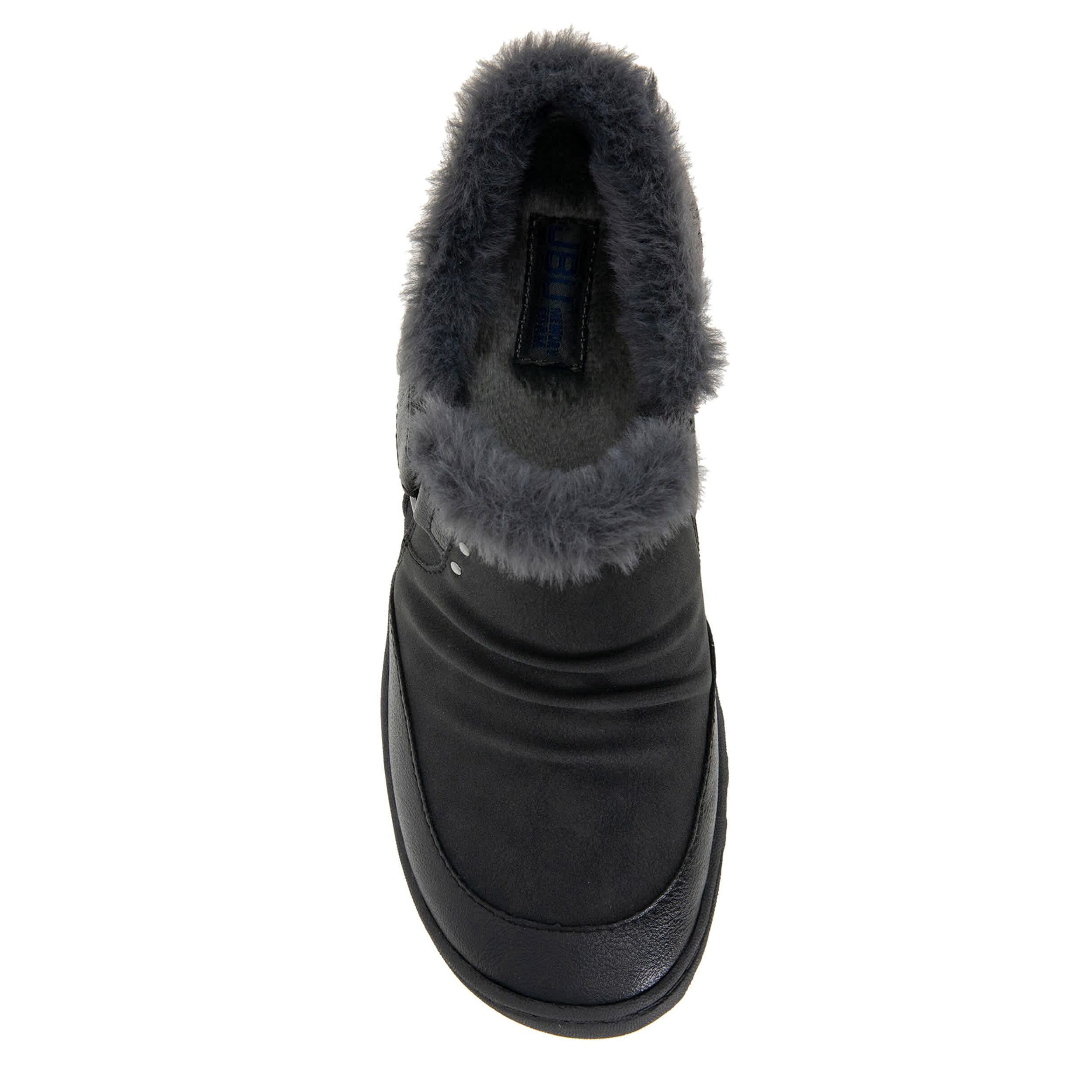 JBU-WOMENS HEATHER FUR SLIP ON SNEAKER-BLACK & 