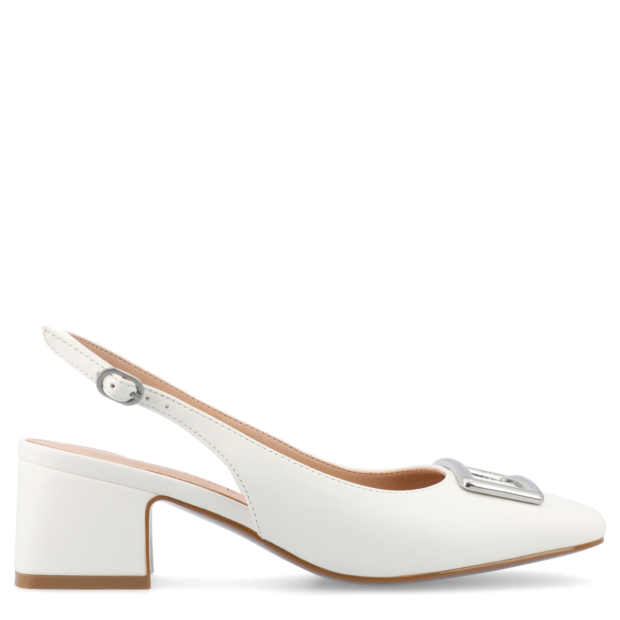 JOURNEE COLLECTION-WOMENS EVERLEE PUMP-WHITE & 
