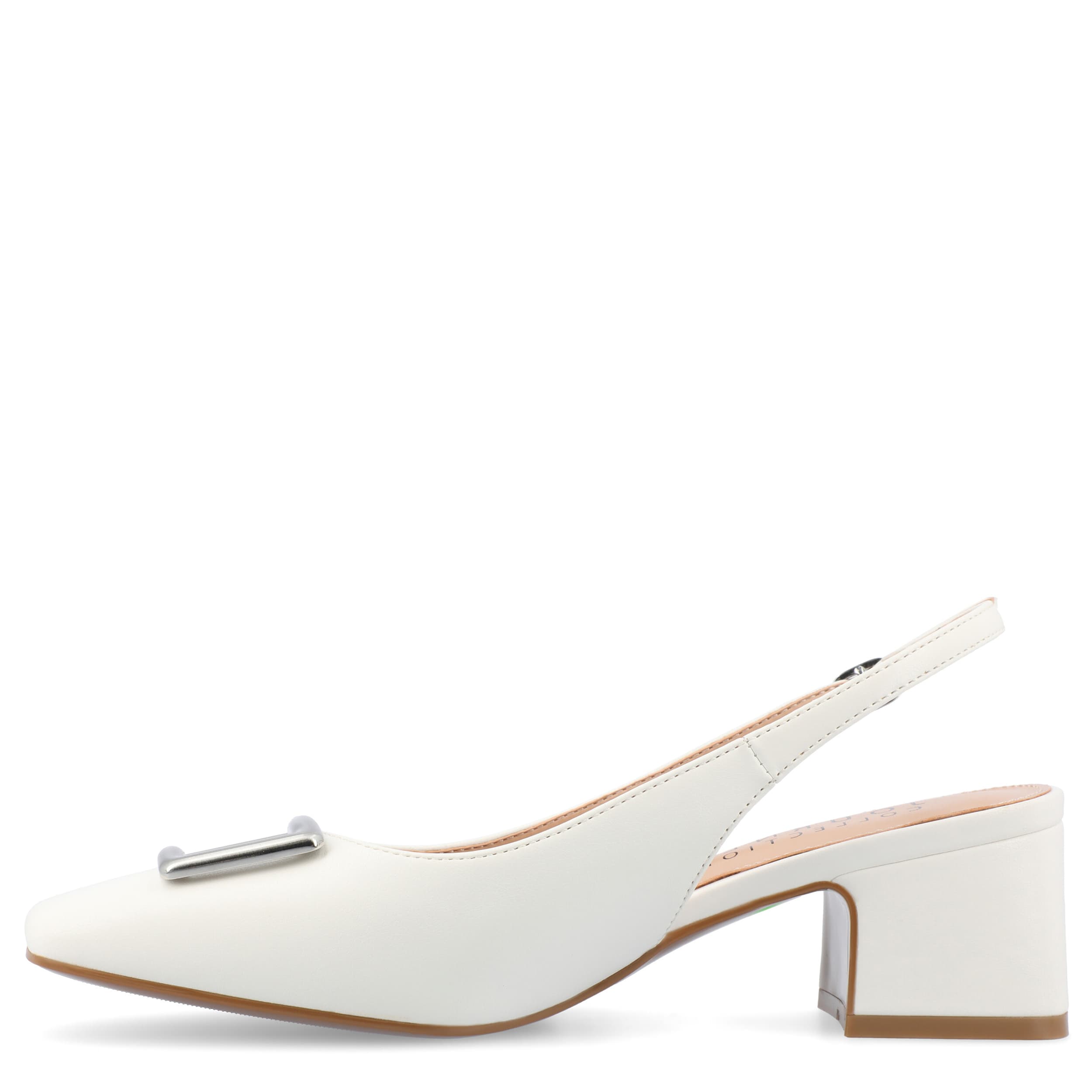 JOURNEE COLLECTION-WOMENS EVERLEE PUMP-WHITE & 