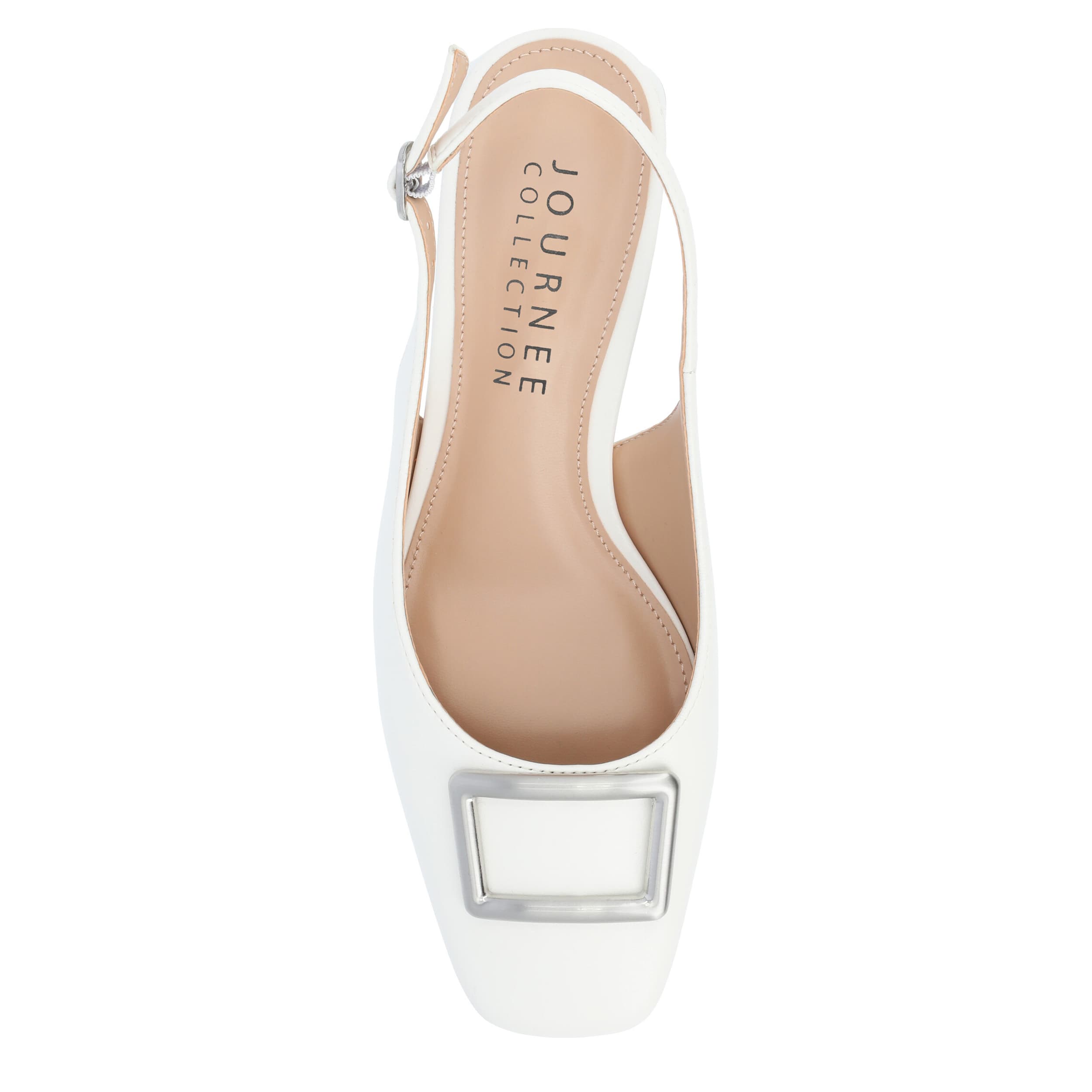 JOURNEE COLLECTION-WOMENS EVERLEE PUMP-WHITE & 