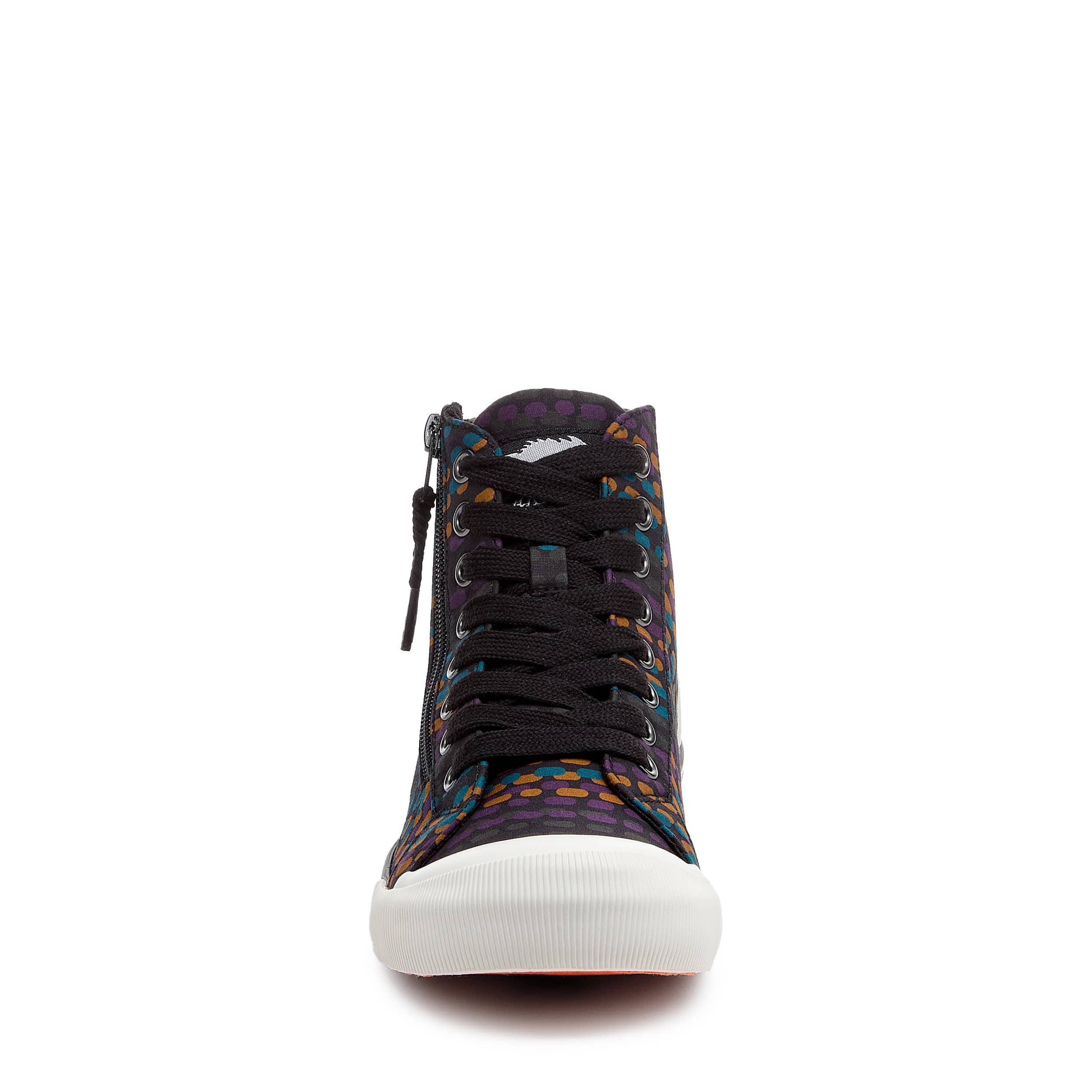 ROCKET DOG-WOMENS JAZZIN HI SNEAKER-BLACK & RAINBOW