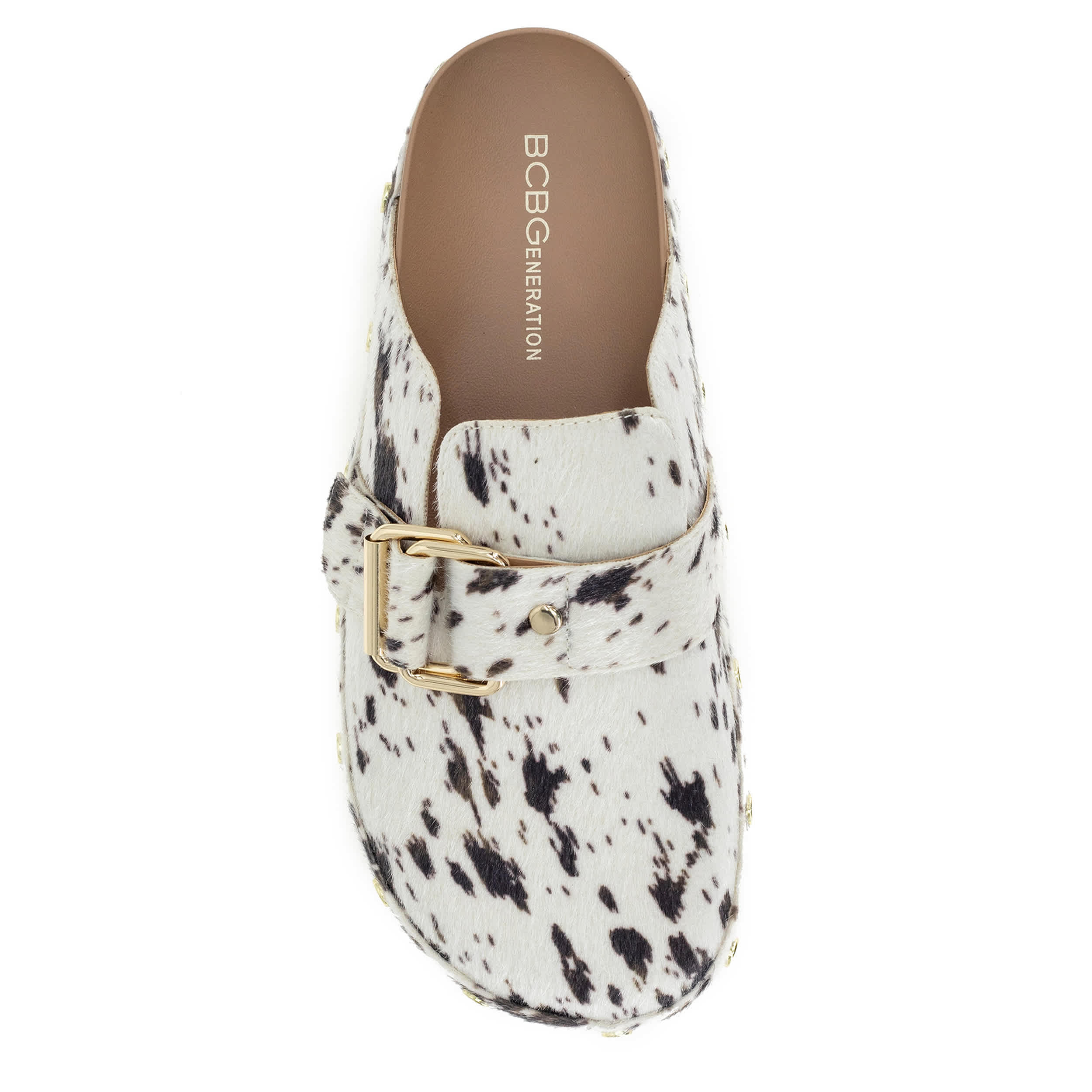 BCBG GENERATION-WOMENS HAISLEY CLOG-WHITE & BLACK