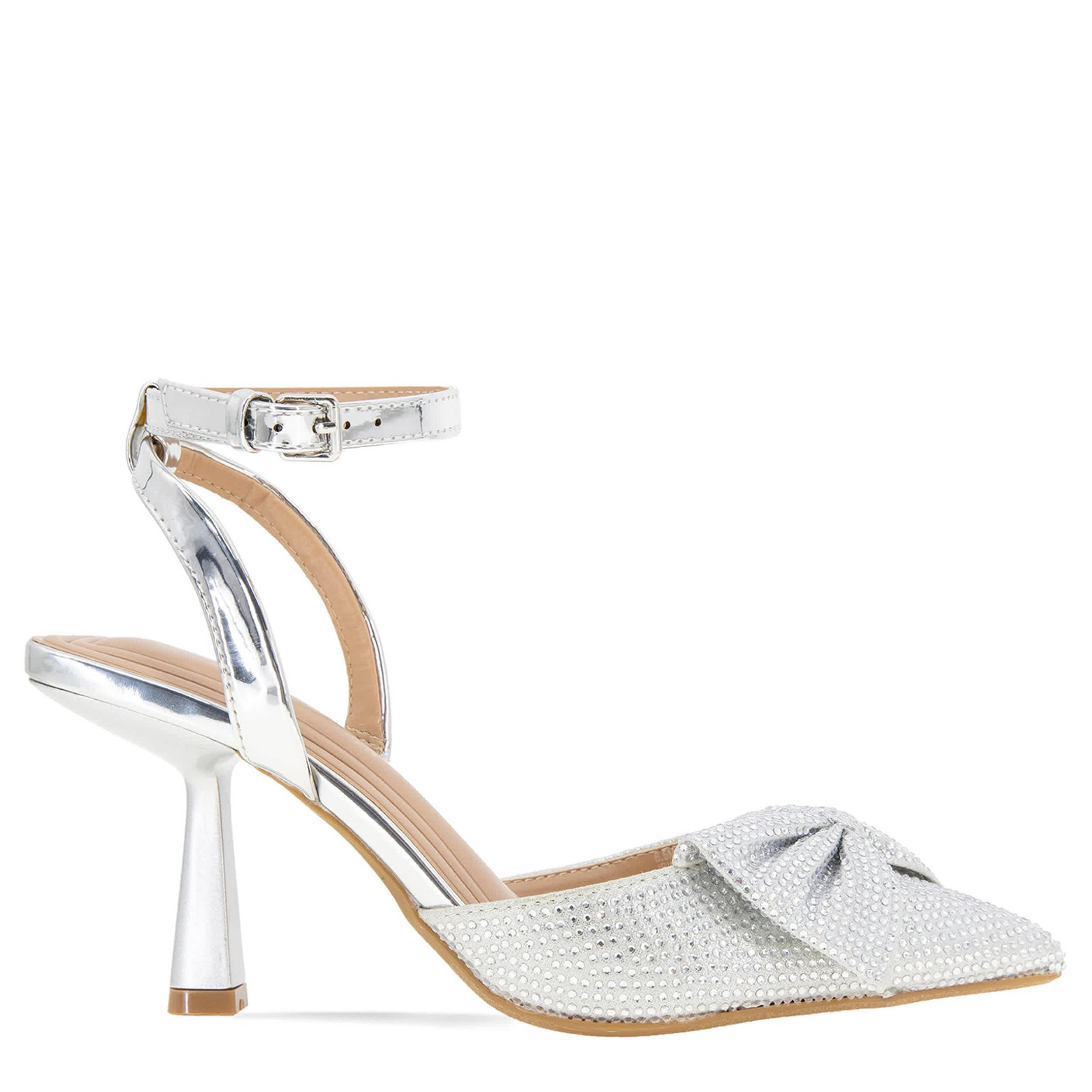 BCBG GENERATION-WOMENS IDALIA PUMP-SILVER & MED METALLIC