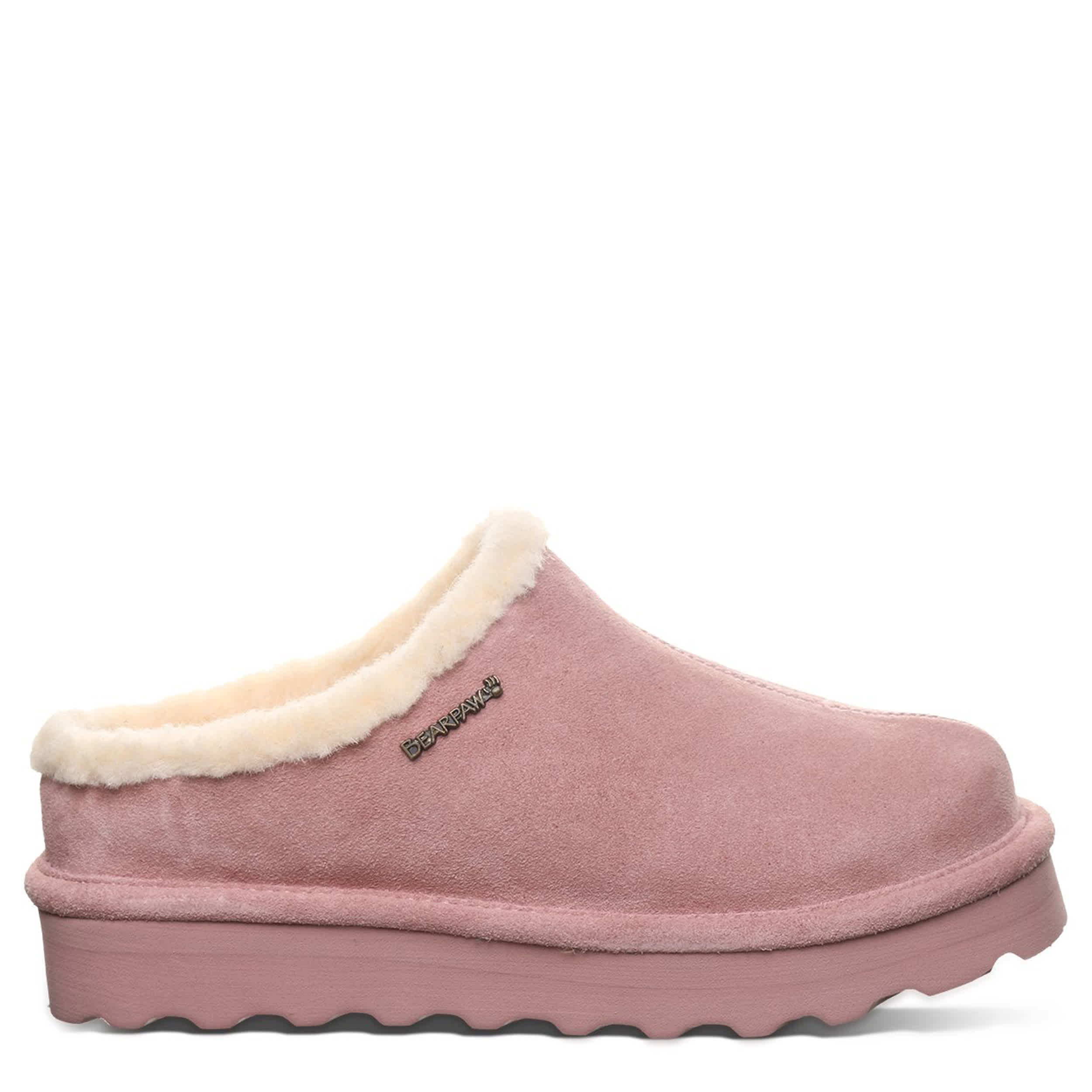 BEARPAW-WOMENS IZZY PLATFORM LO SLIPPER-PINK & 