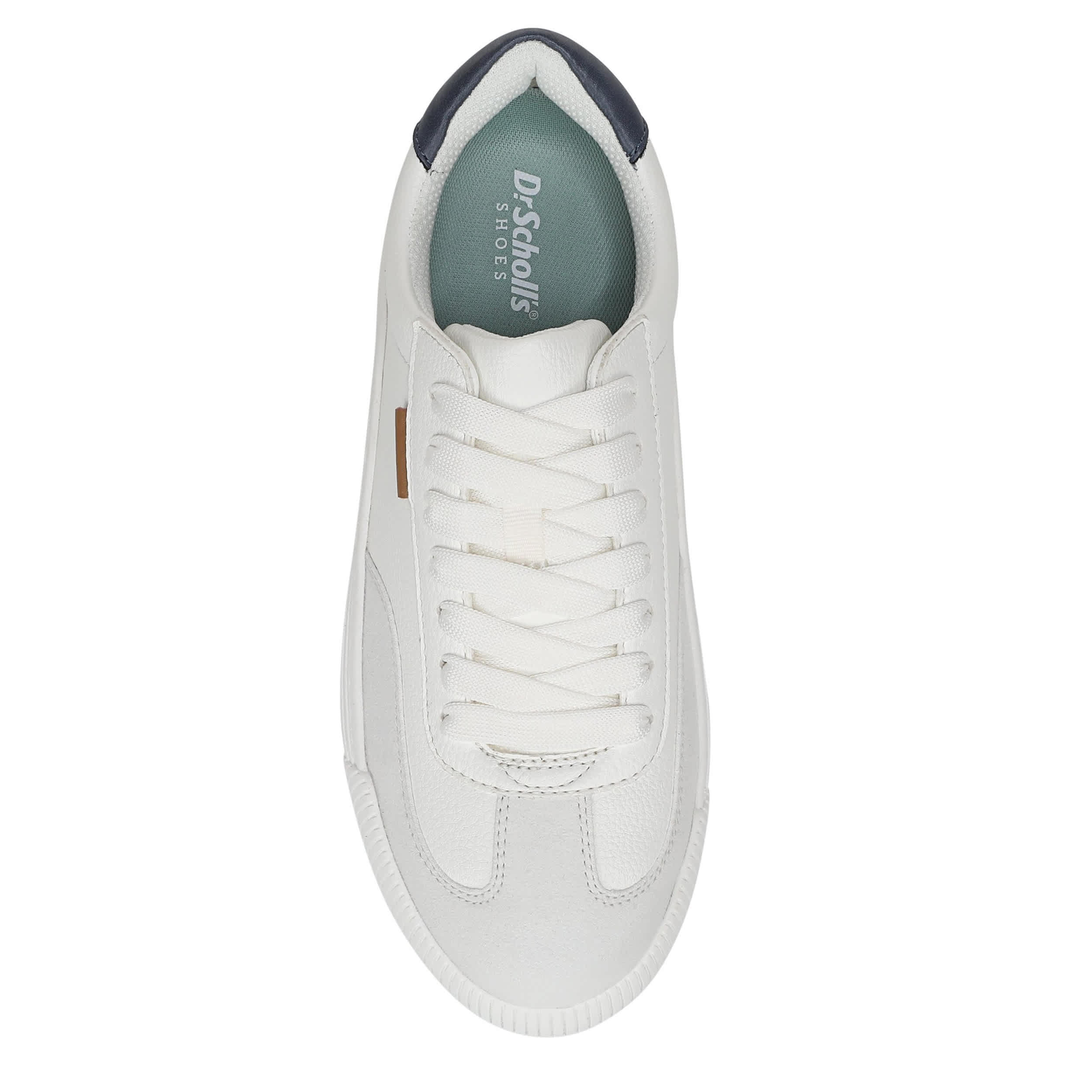 DR. SCHOLL'S-WOMENS TIME OFF MOST PLATFORM SNEAKER-WHITE & GREY
