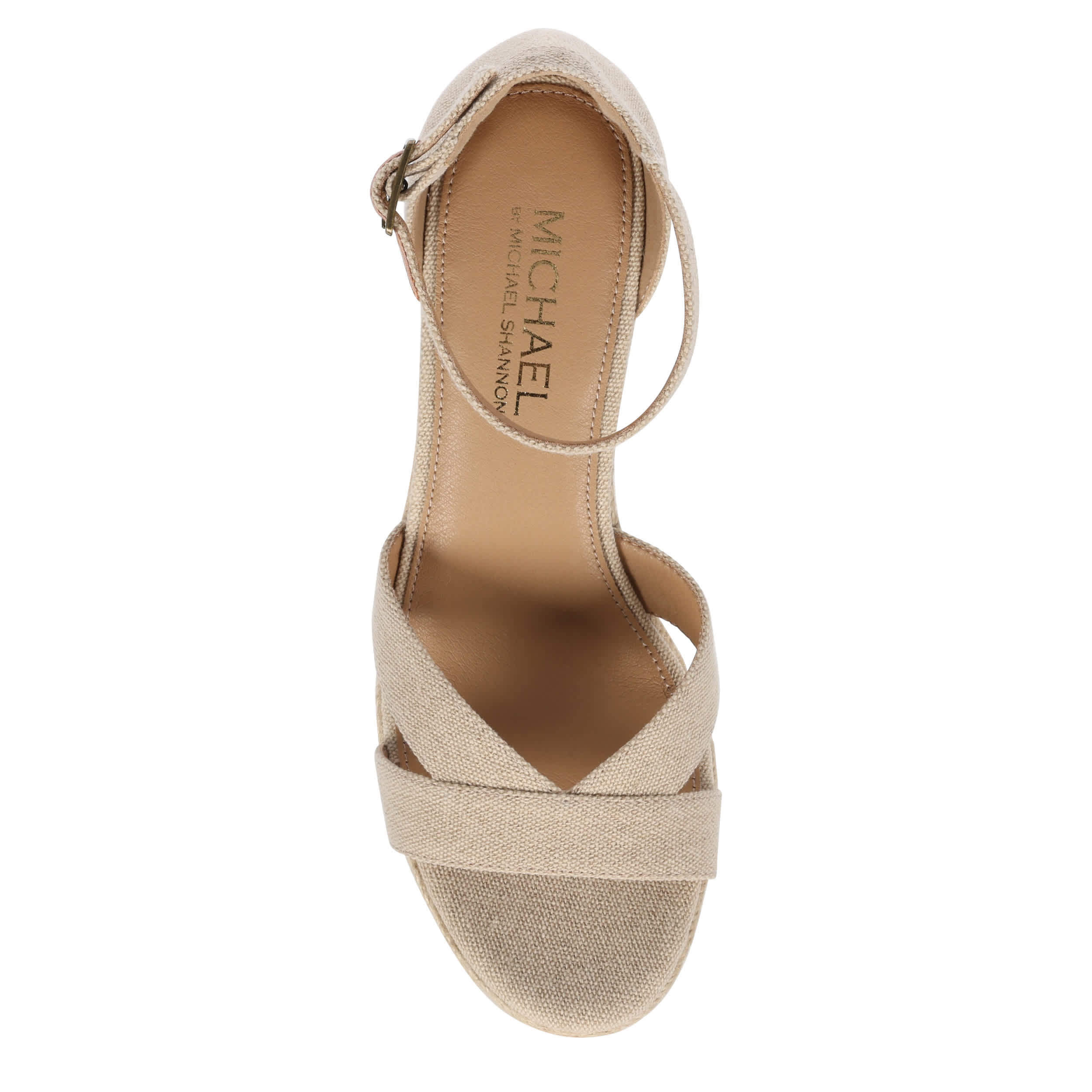 MICHAEL BY MICHAEL SHANNON-WOMENS PALOMA WEDGE SANDAL-NATURAL & 