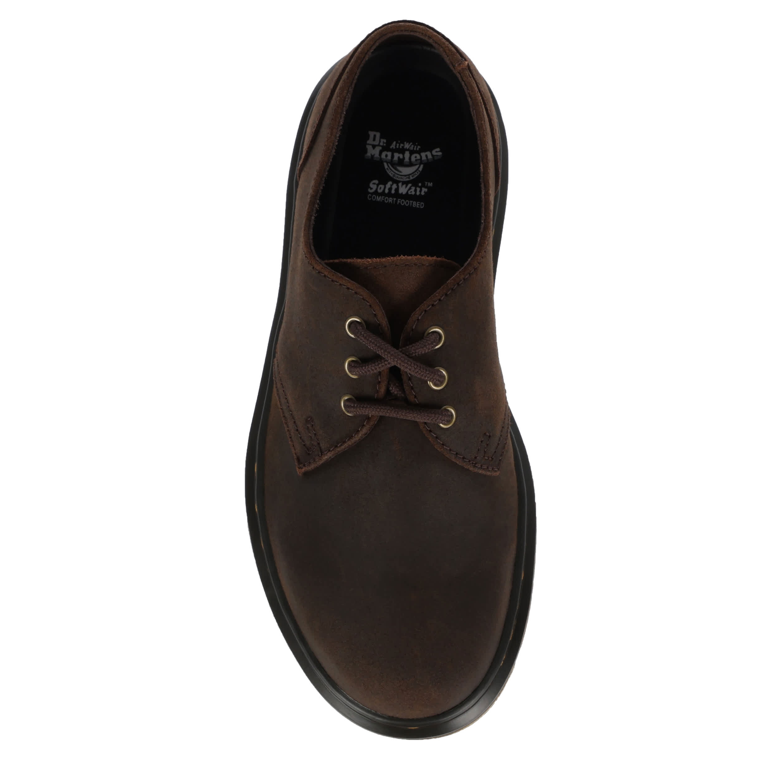 DR.MARTENS-WOMENS APRILE 3 EYE OXFORD-DARK BROWN & 