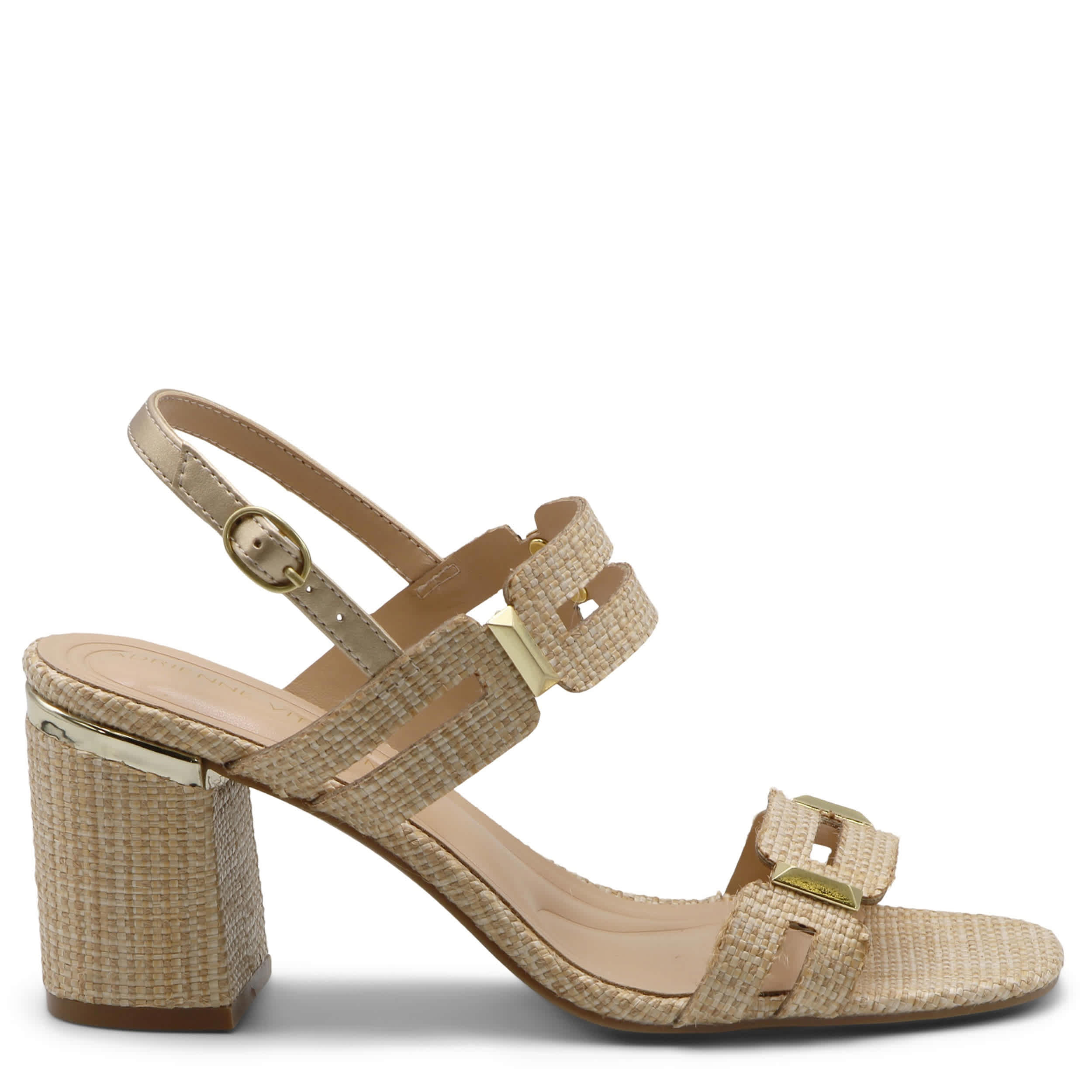 ADRIENNE VITTADINI-WOMENS ADDA SANDAL-NATURAL & 
