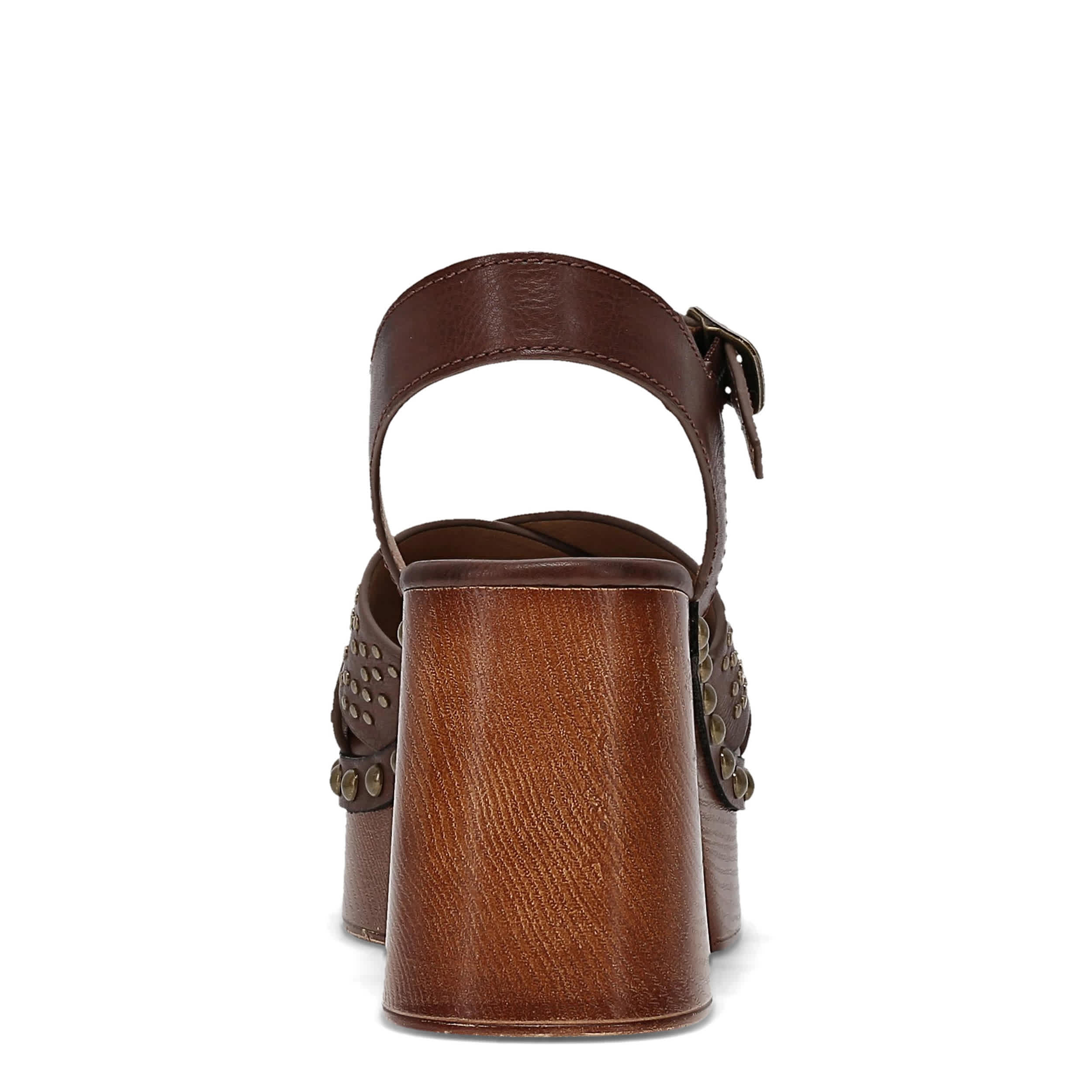 FRYE & CO-WOMENS WYLIE PLATFORM SANDAL-DARK BROWN & 