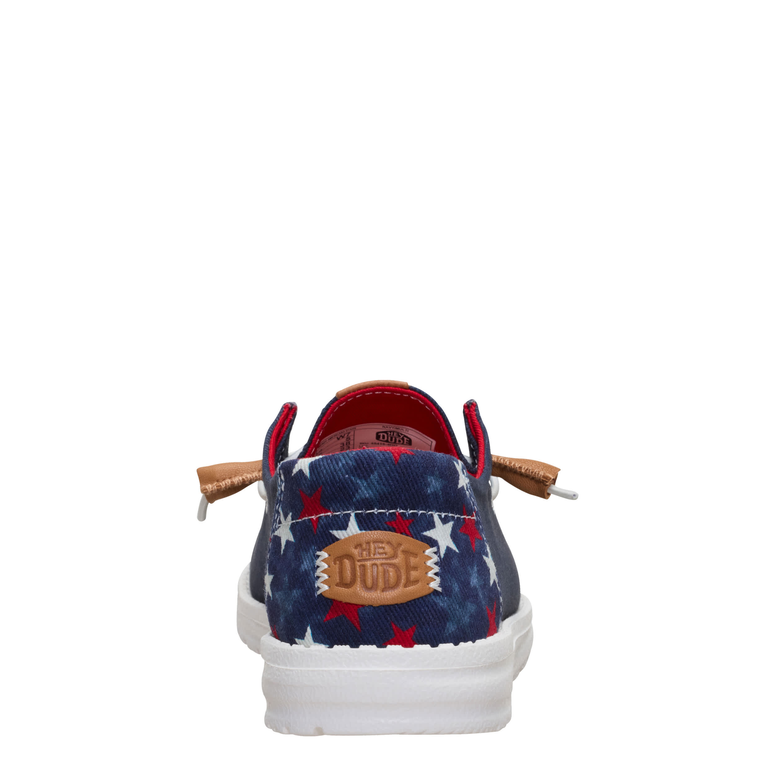 HEYDUDE-WOMENS WENDY AMERICANA STARS SLIP ON SNEAKER-NAVY & RED