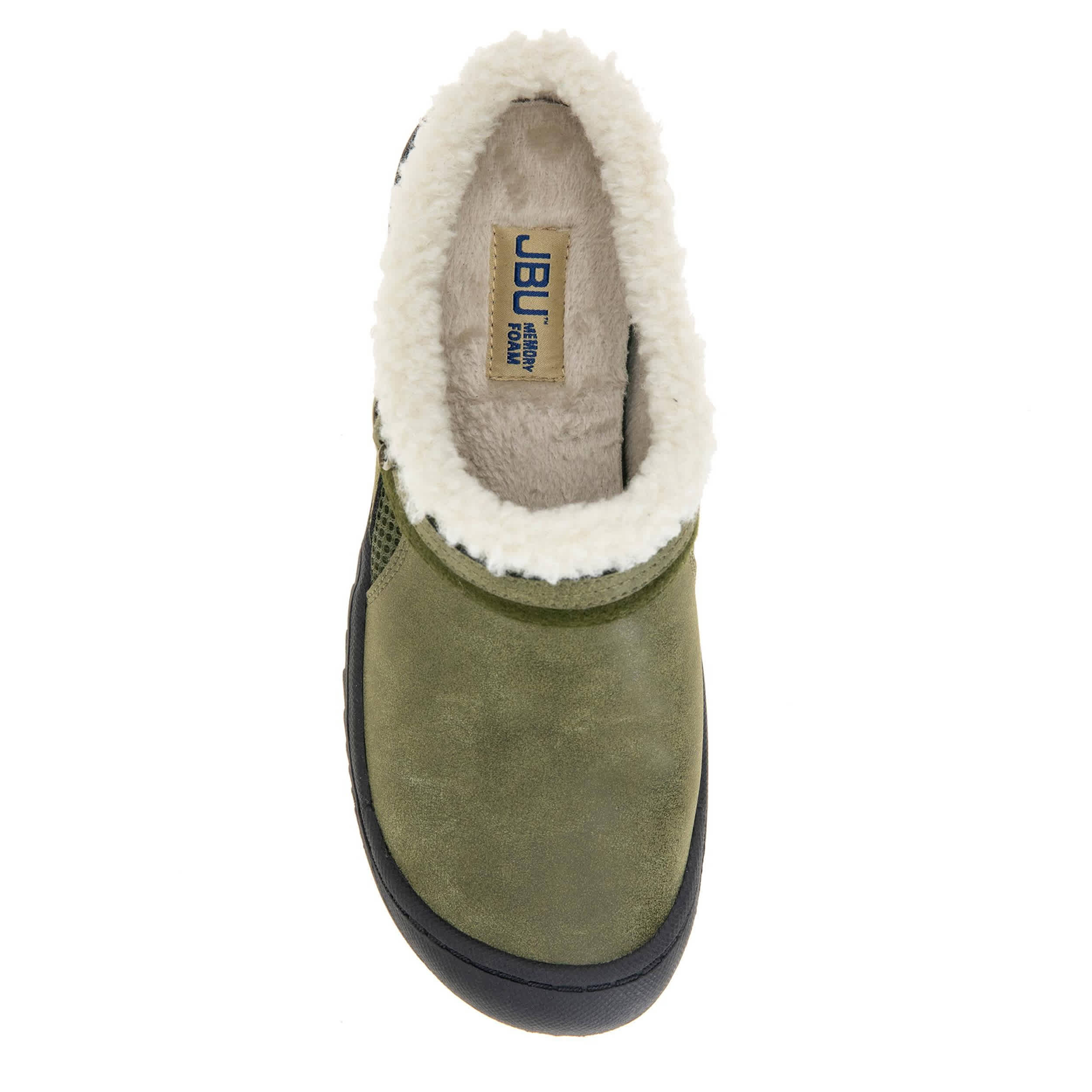 JBU-WOMENS GINGER FUR CLOG-OLIVE & 