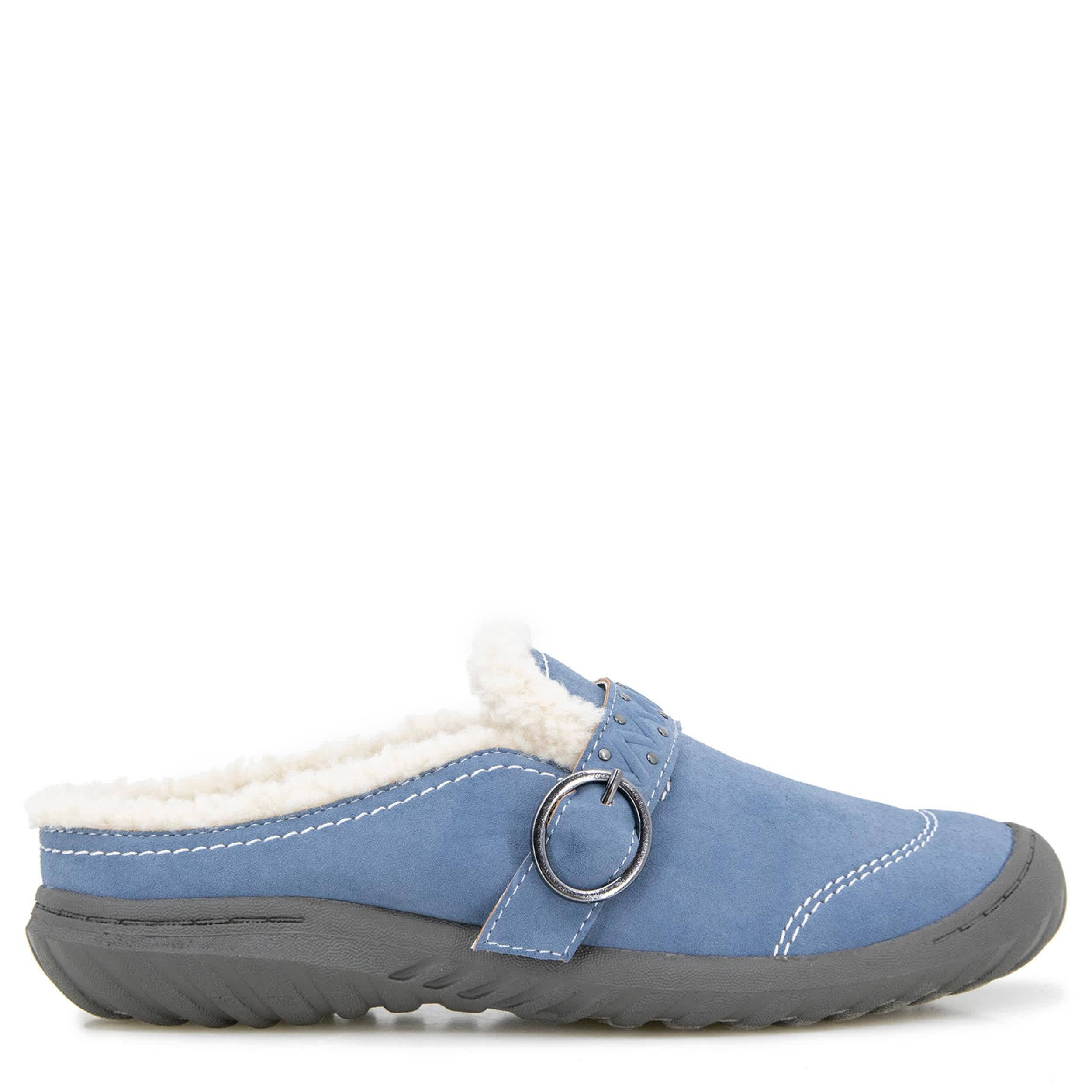 JBU-WOMENS RILEY FUR CLOG-DENIM & 