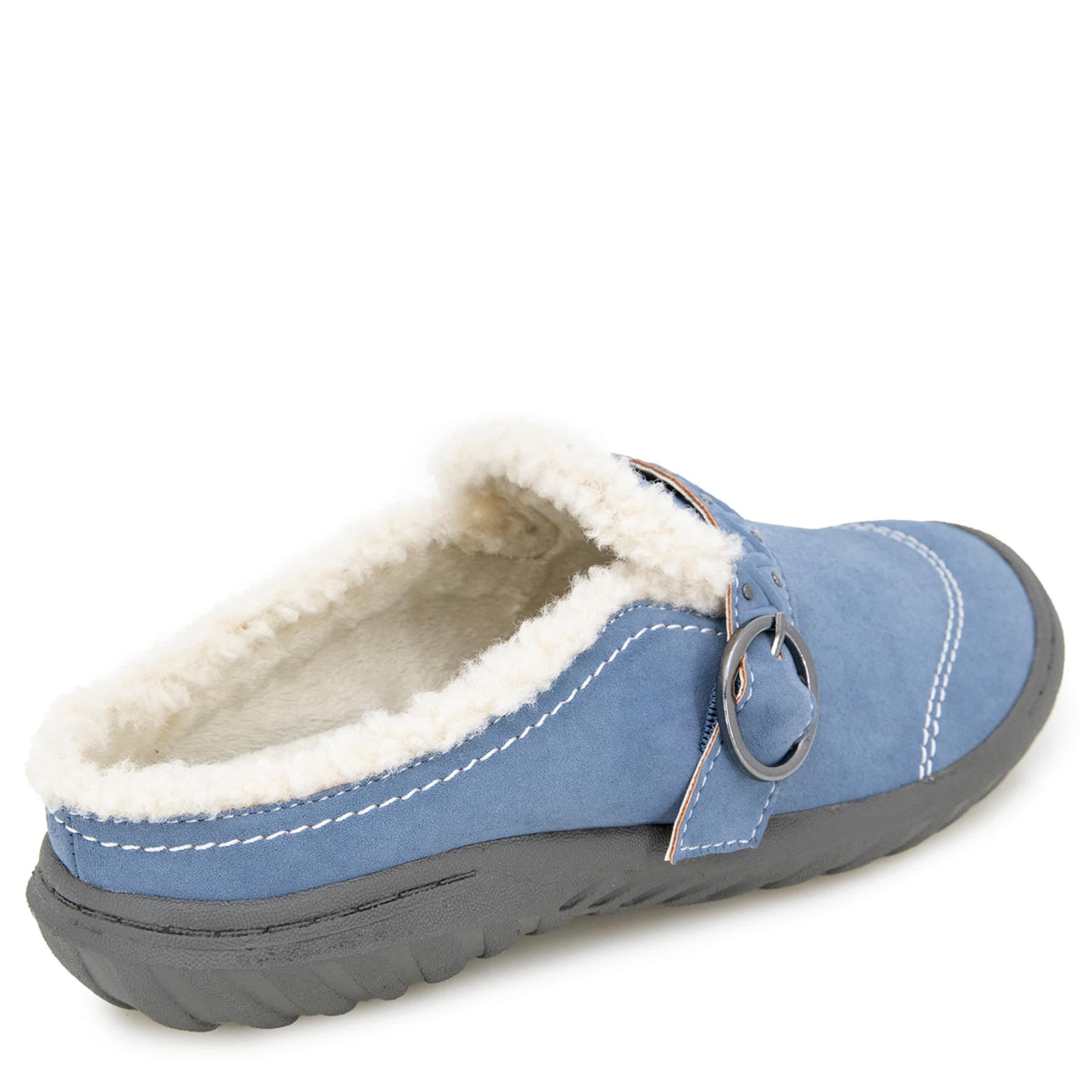 JBU-WOMENS RILEY FUR CLOG-DENIM & 