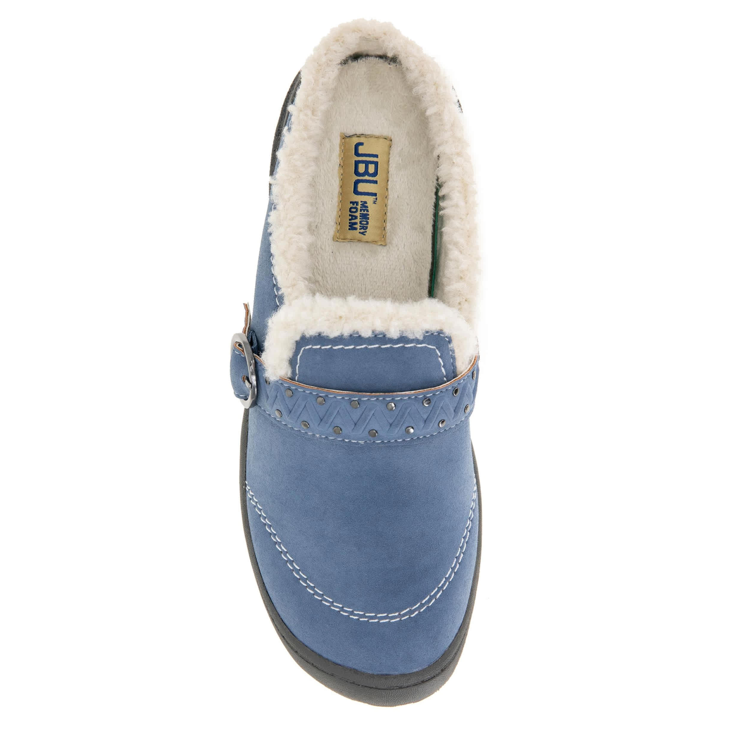 JBU-WOMENS RILEY FUR CLOG-DENIM & 
