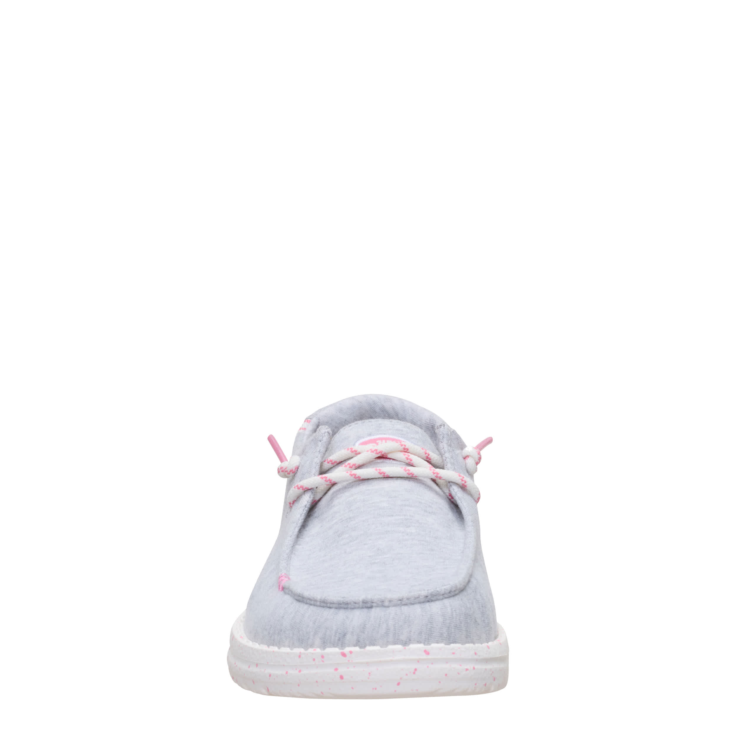 HEYDUDE-WOMENS WENDY SLIP ON SNEAKER-GREY & PALE PINK