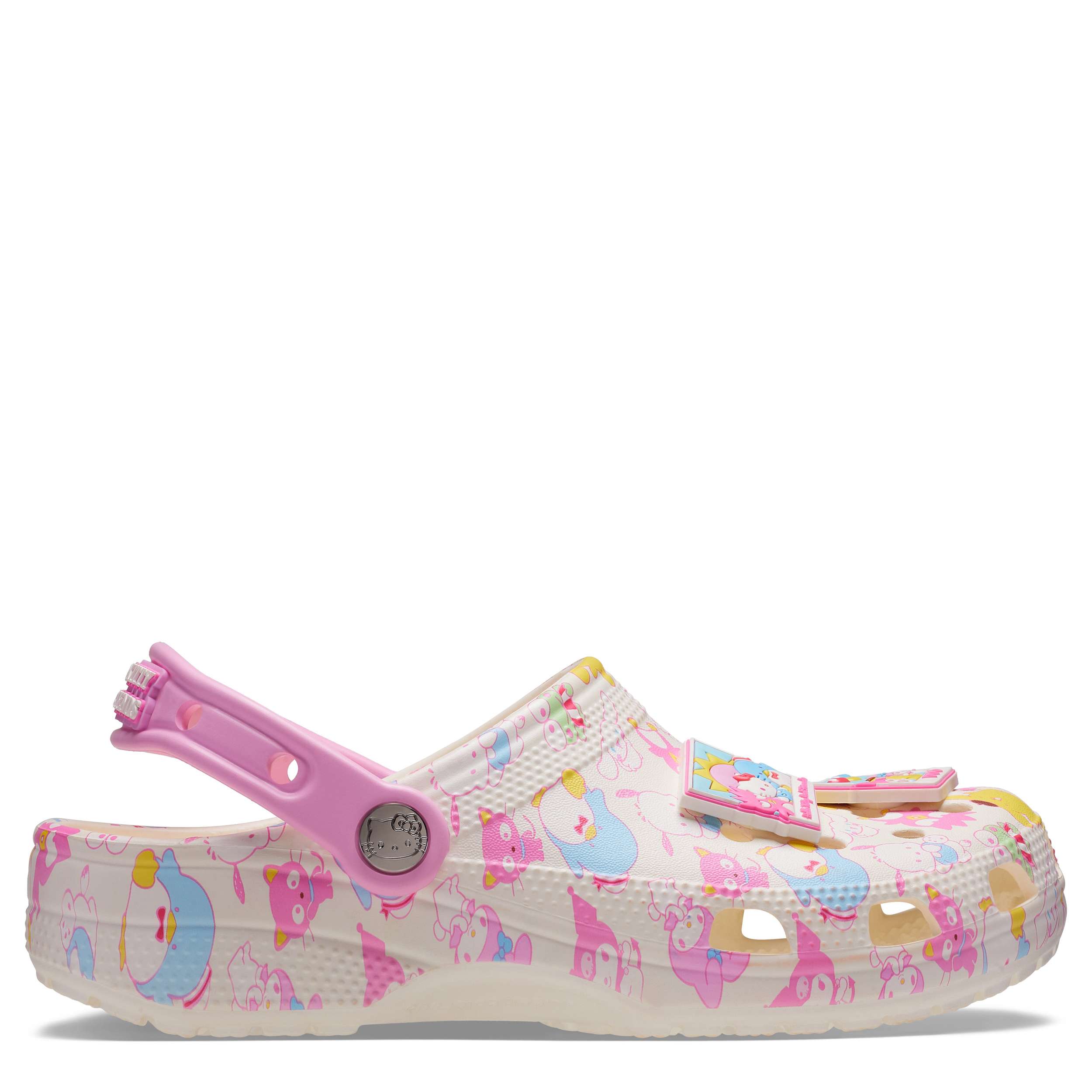 CROCS-WOMENS HELLO KITTY CLASSIC CLOG-WHITE & MULTICOLOR