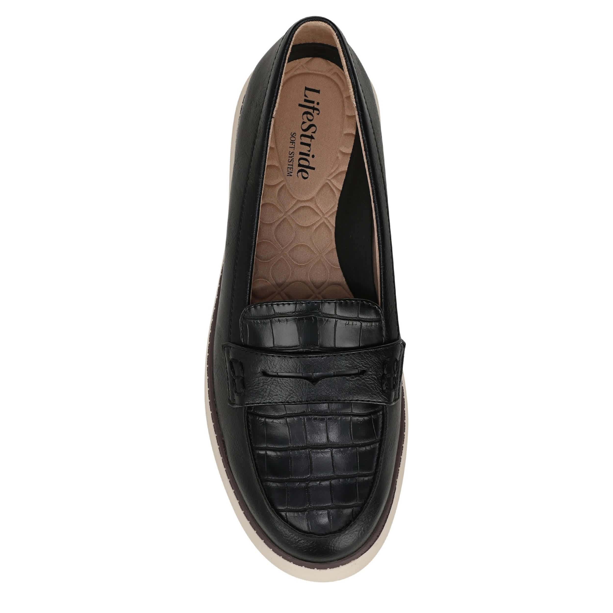 LIFESTRIDE-WOMENS CHELSEA LOAFER-BLACK & BLACK