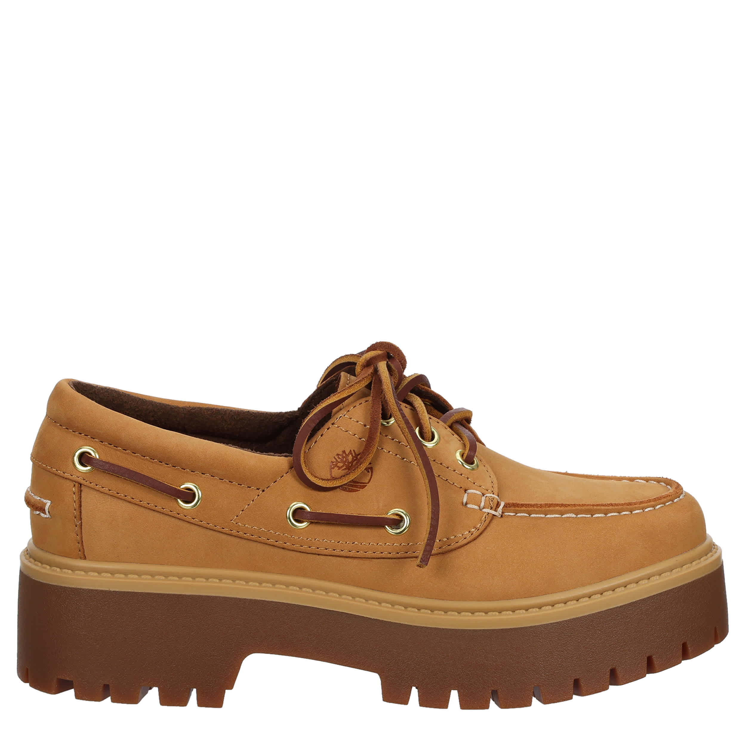 TIMBERLAND-WOMENS STONE STREET PLATFORM BOAT SHOE-WHEAT & 