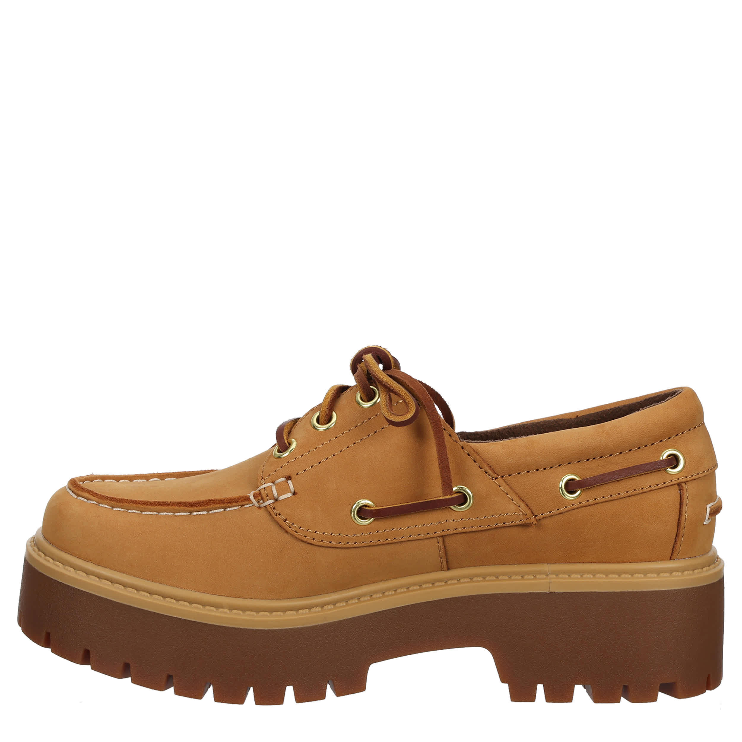 TIMBERLAND-WOMENS STONE STREET PLATFORM BOAT SHOE-WHEAT & 