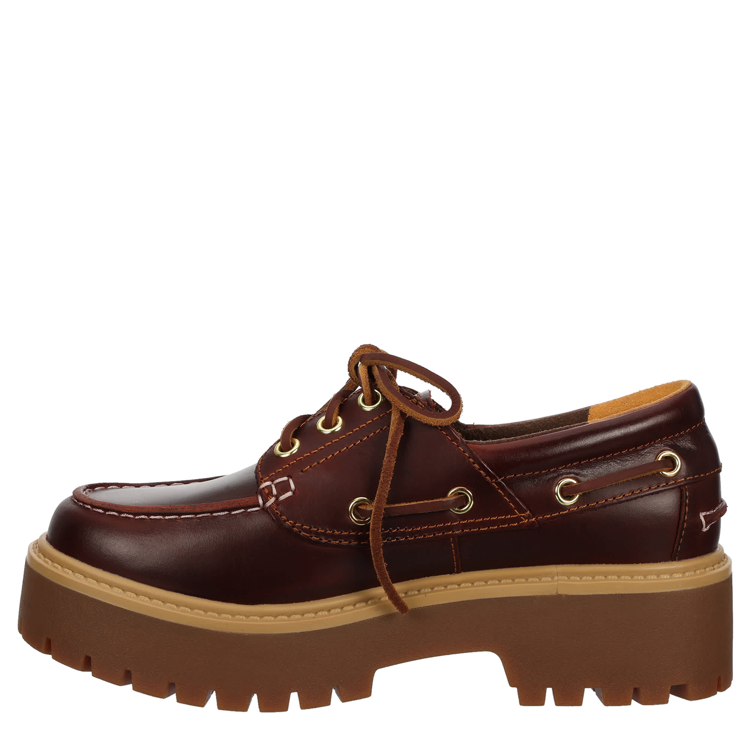TIMBERLAND-WOMENS STONE STREET PLATFORM BOAT SHOE-BROWN & 