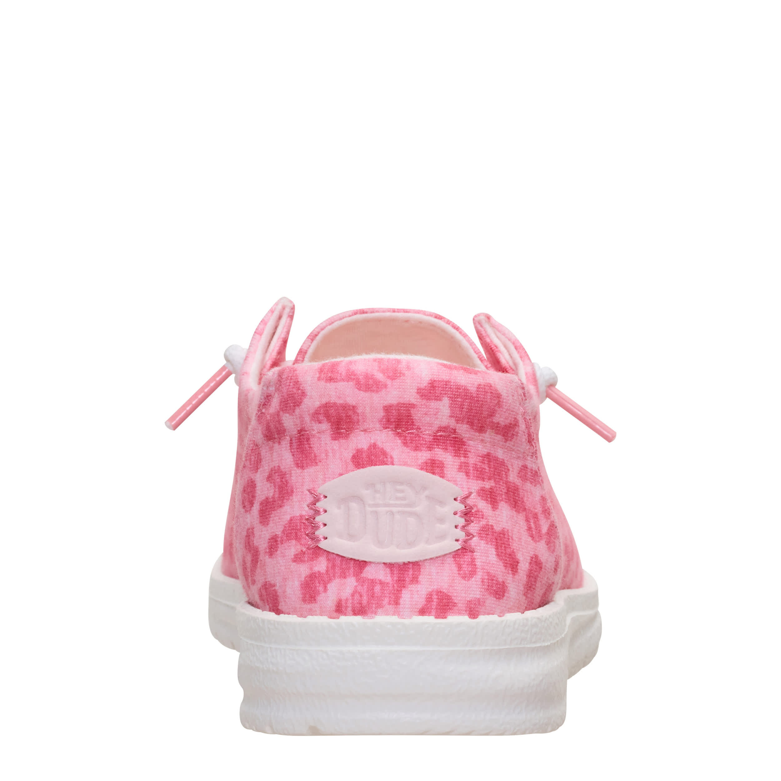 HEYDUDE-WOMENS WENDY STRETCH JERSEY SLIP ON SNEAKER-LEOPARD & PINK