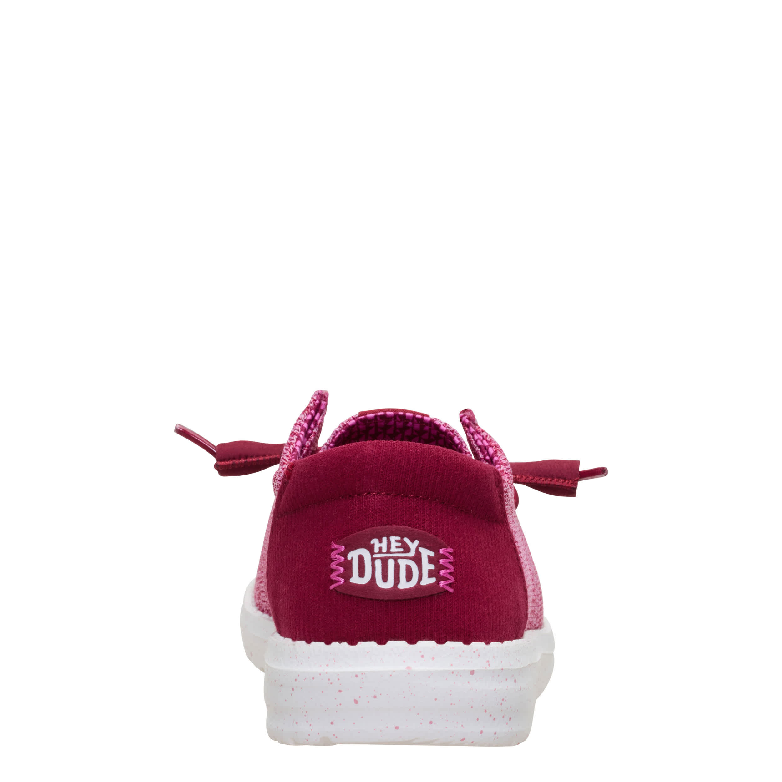 HEYDUDE-WOMENS WENDY STRETCH SOX SLIP ON SNEAKER-BURGUNDY & 