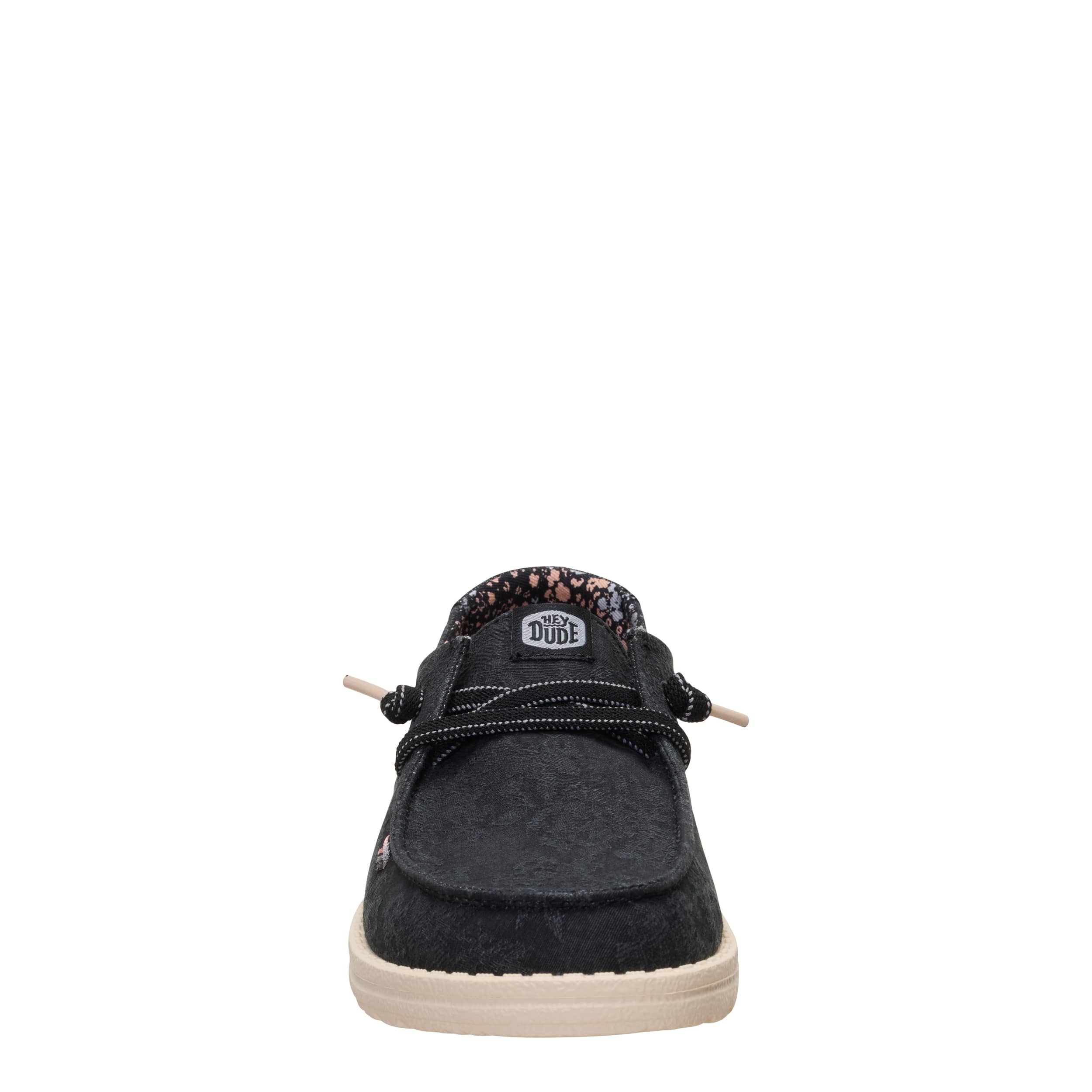 HEYDUDE-WOMENS WENDY FLORAL BOHO SLIP ON SNEAKER-BLACK & 