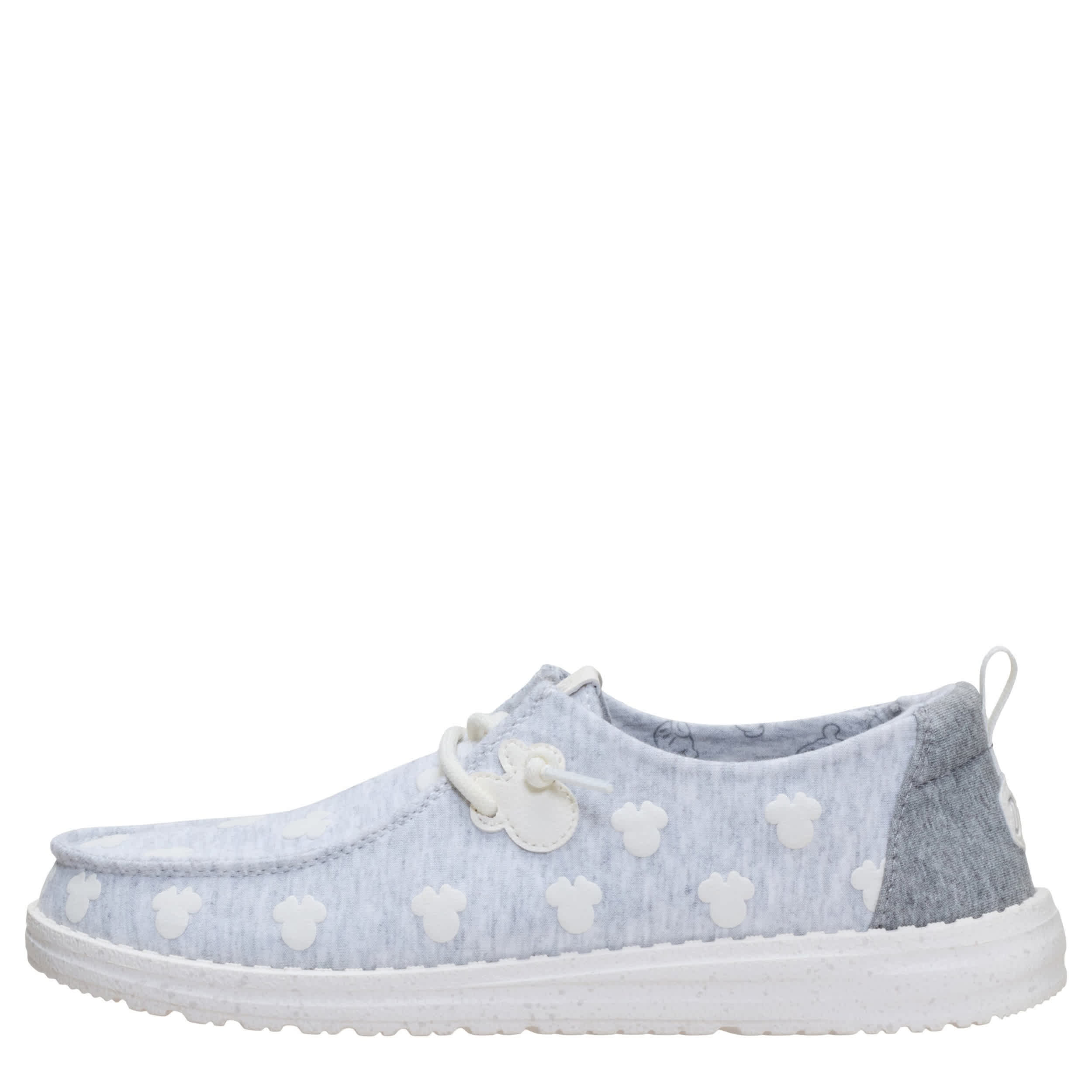 HEYDUDE-WOMENS WENDY FUNK MINNIE SLIP ON SNEAKER-GREY & WHITE