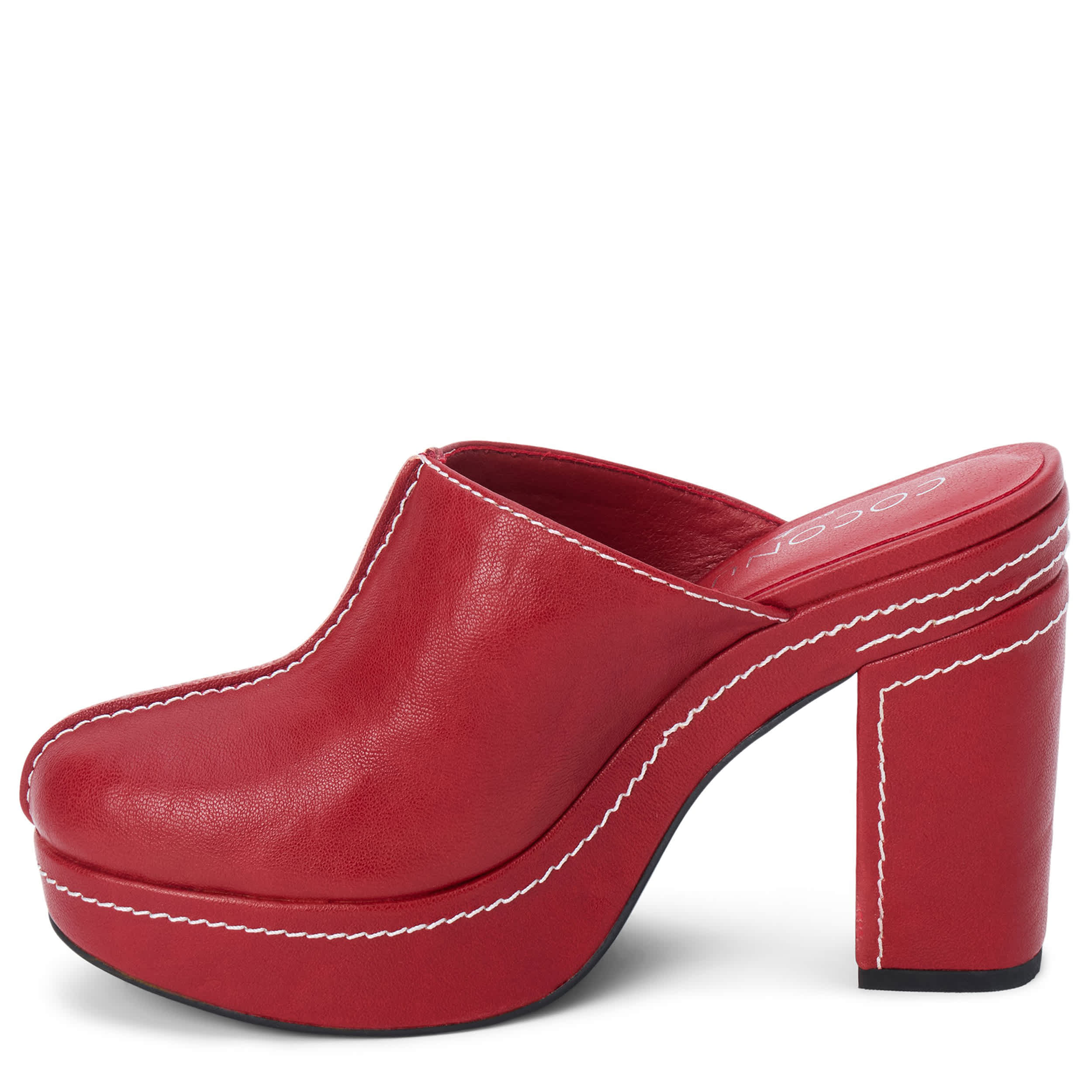 COCONUTS-WOMENS KRISTA PLATFORM MULE PUMP-RED & 