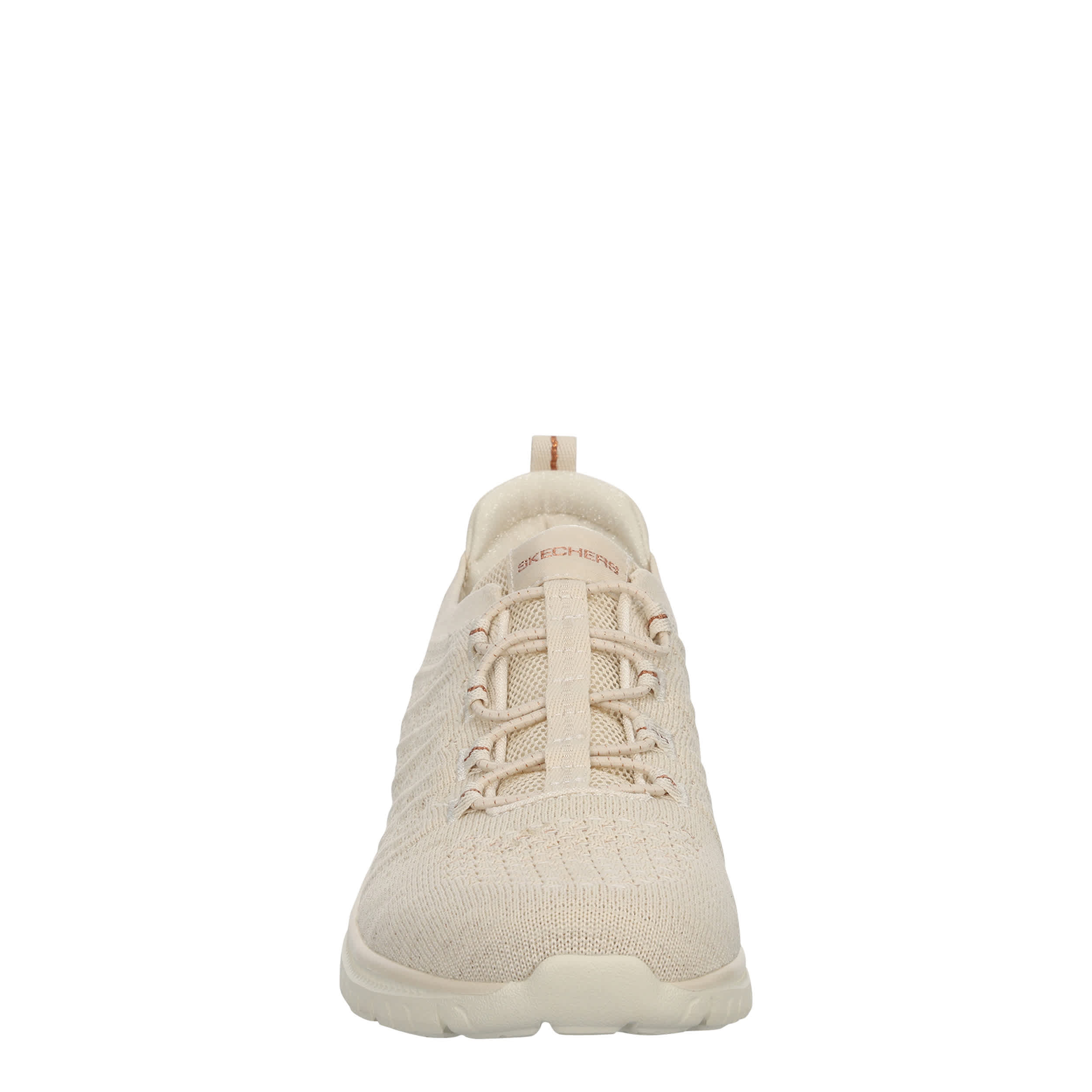 SKECHERS-WOMENS VIRTUE COPPER DREAM SLIP ON SNEAKER-NATURAL & ROSE GOLD