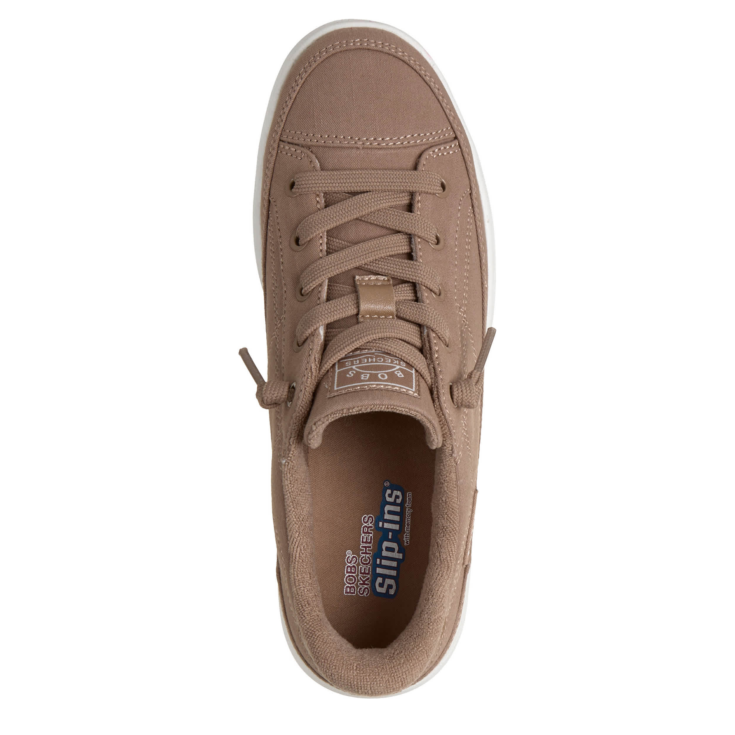 SKECHERS-WOMENS SLIP-INS BOBS SOCIAL SLIP ON SNEAKER-MOCHA & 