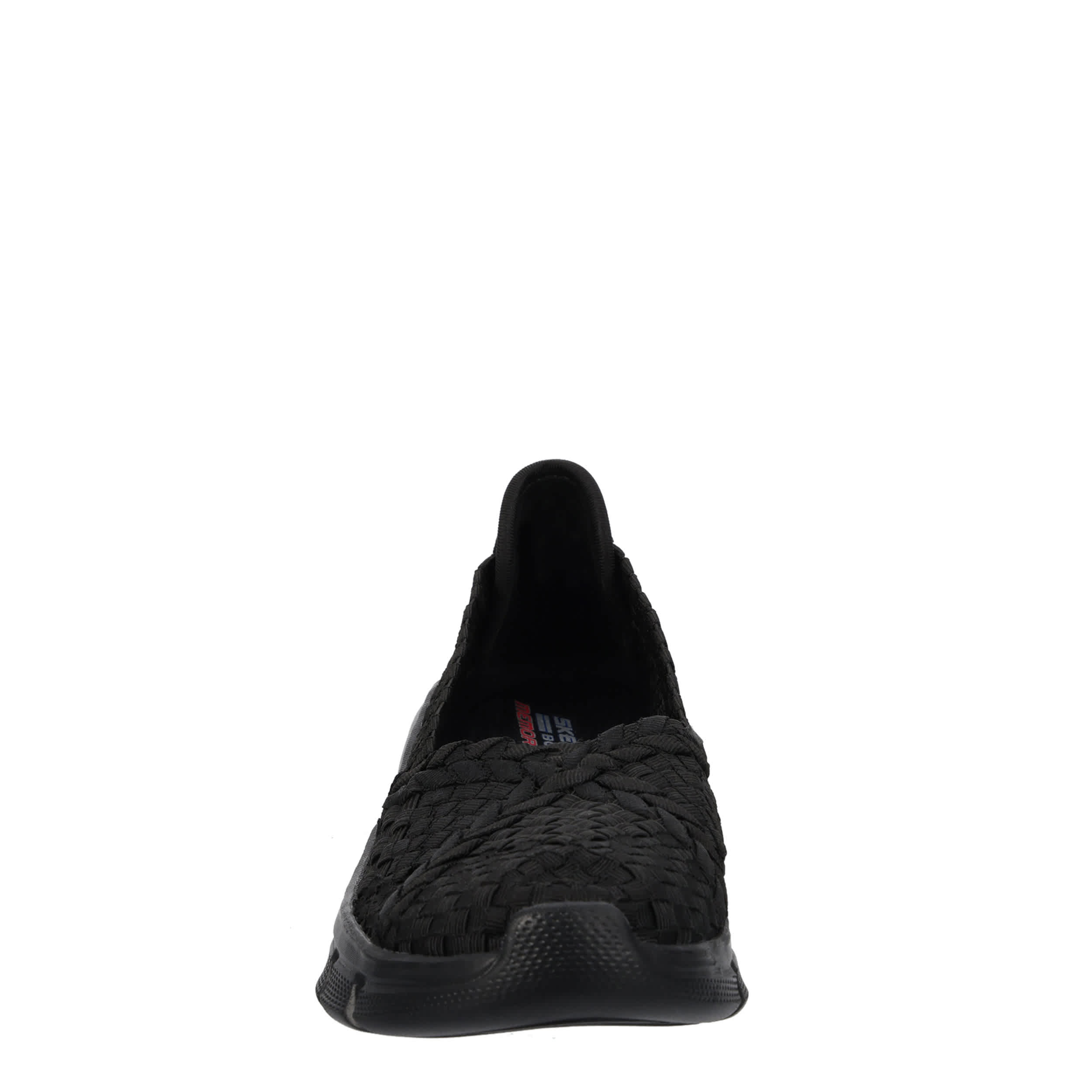 SKECHERS-WOMENS B FLEX FLEX WEB SLIP ON SNEAKER-BLACK & BLACK