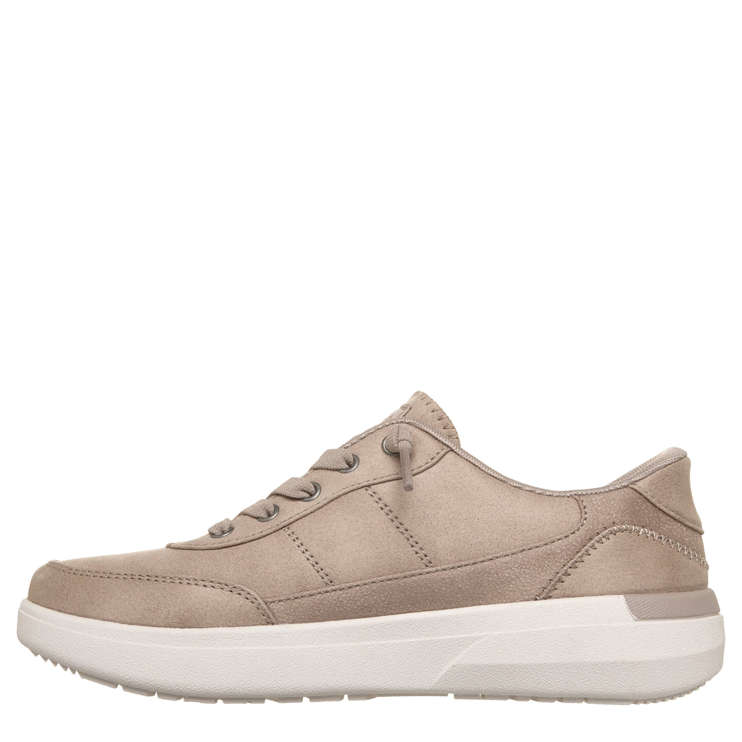 SKECHERS-WOMENS SLIP-INS SKIP CLOUD SLIP ON SNEAKER-TAUPE & 