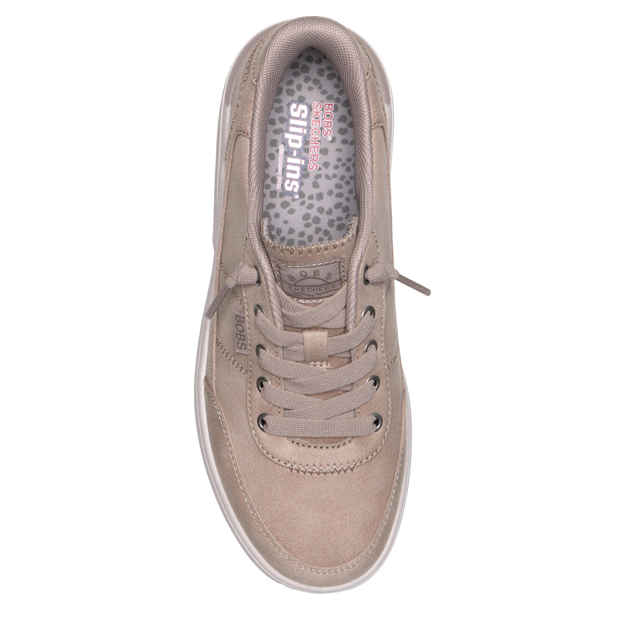 SKECHERS-WOMENS SLIP-INS SKIP CLOUD SLIP ON SNEAKER-TAUPE & 