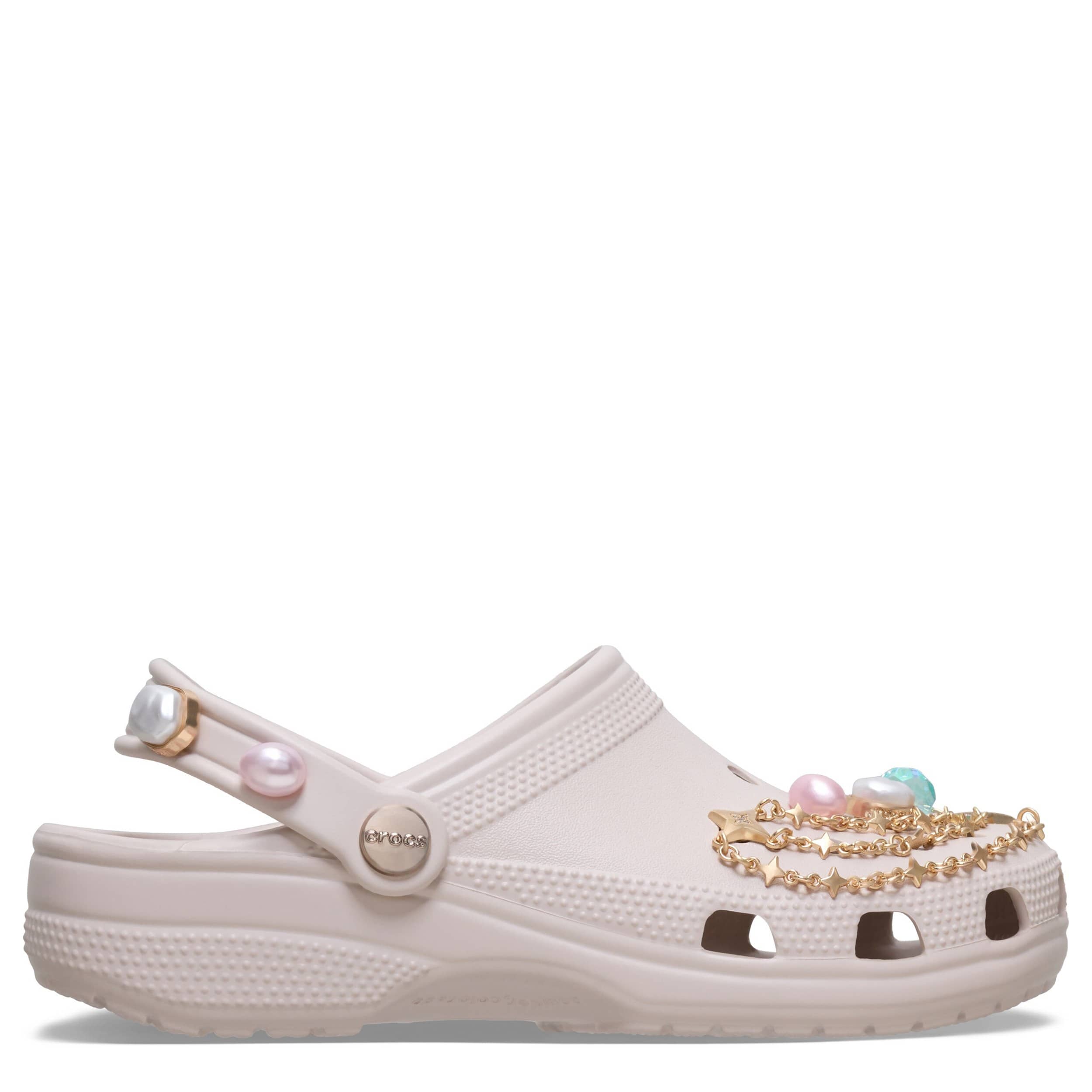 CROCS-WOMENS CLASSIC BOHO BEAUTY CLOG-BEIGE & MULTICOLOR