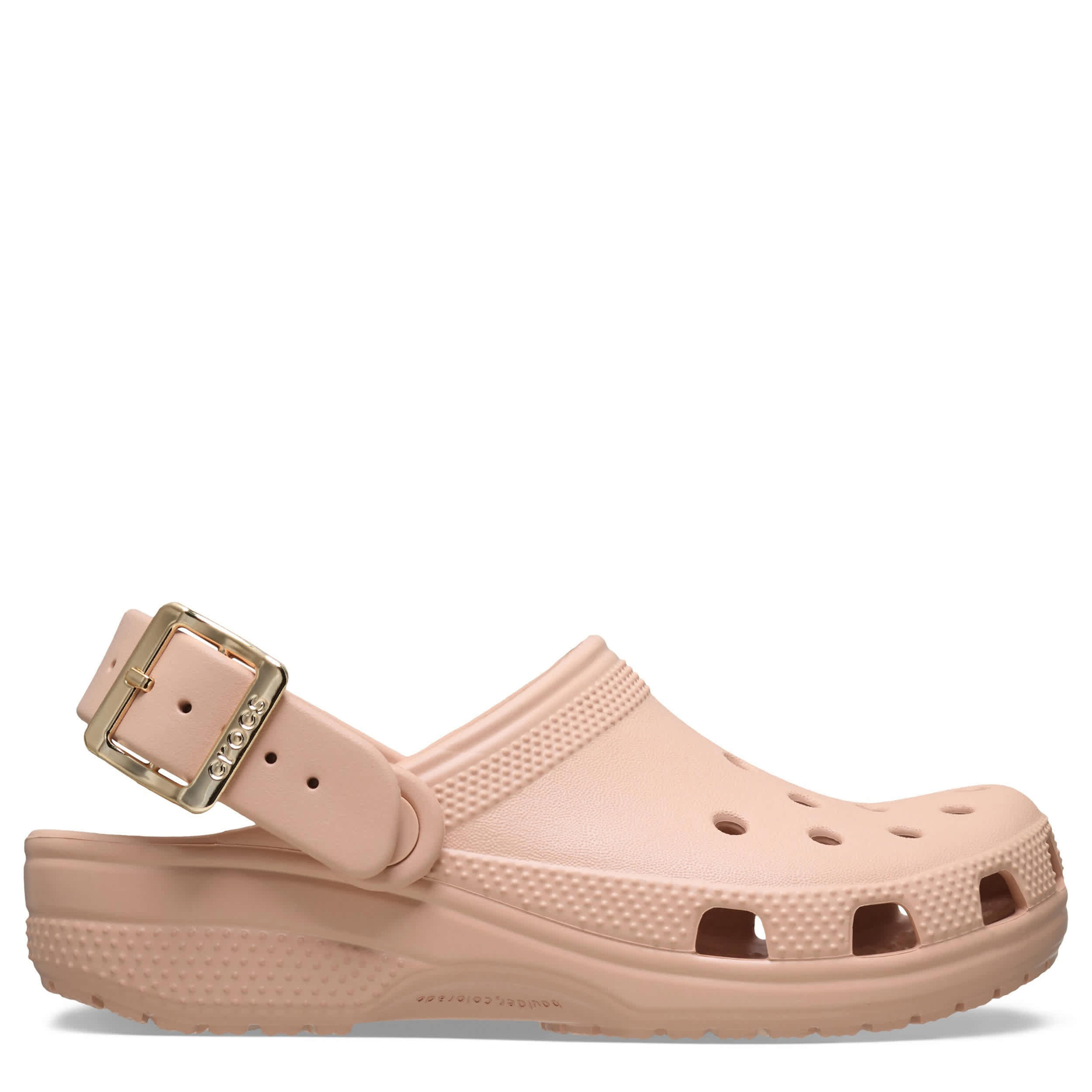 CROCS-WOMENS CLASSIC METAL BUCKLE CLOG-BLUSH & 