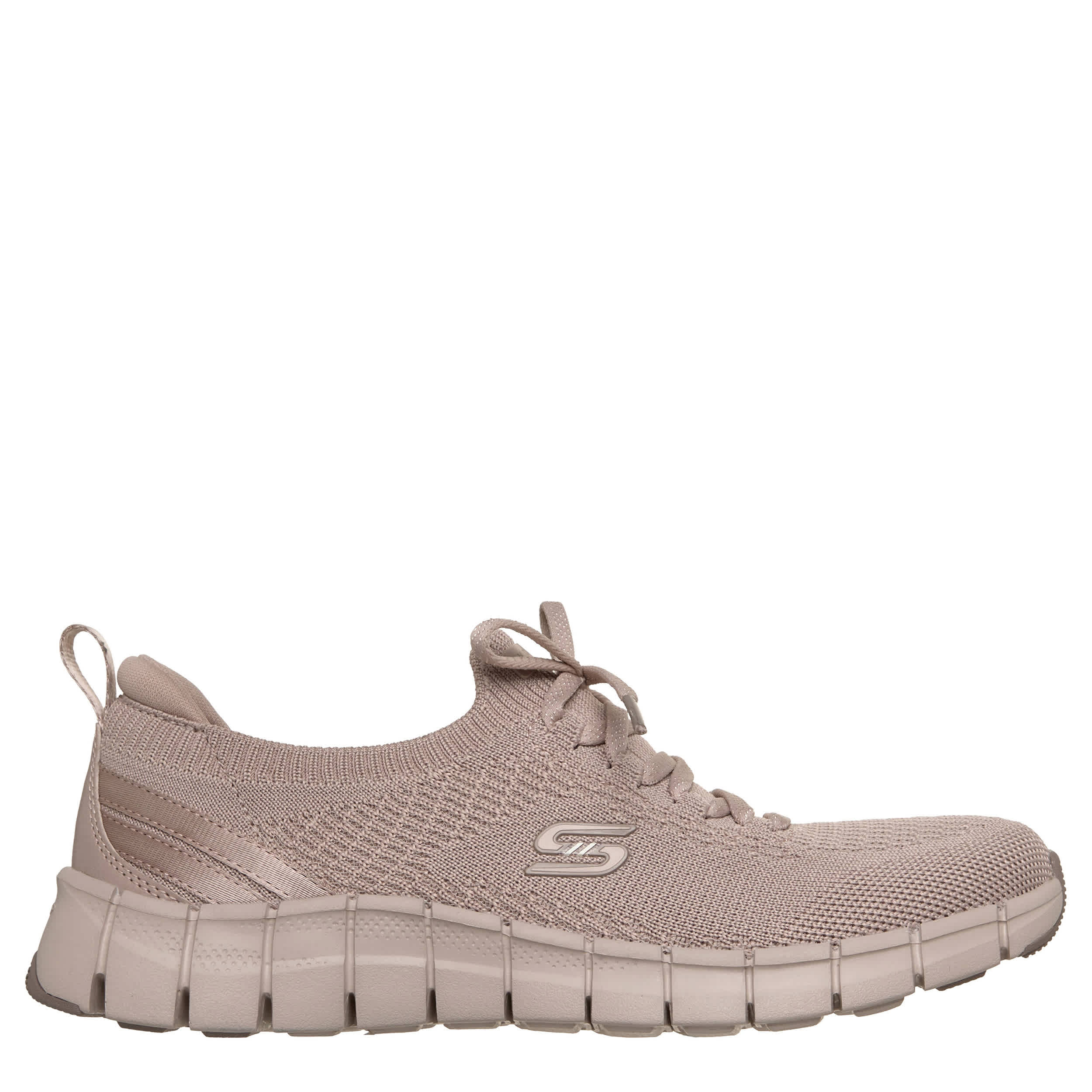 SKECHERS-WOMENS FLOURISHED SLIP ON SNEAKER-TAUPE & 