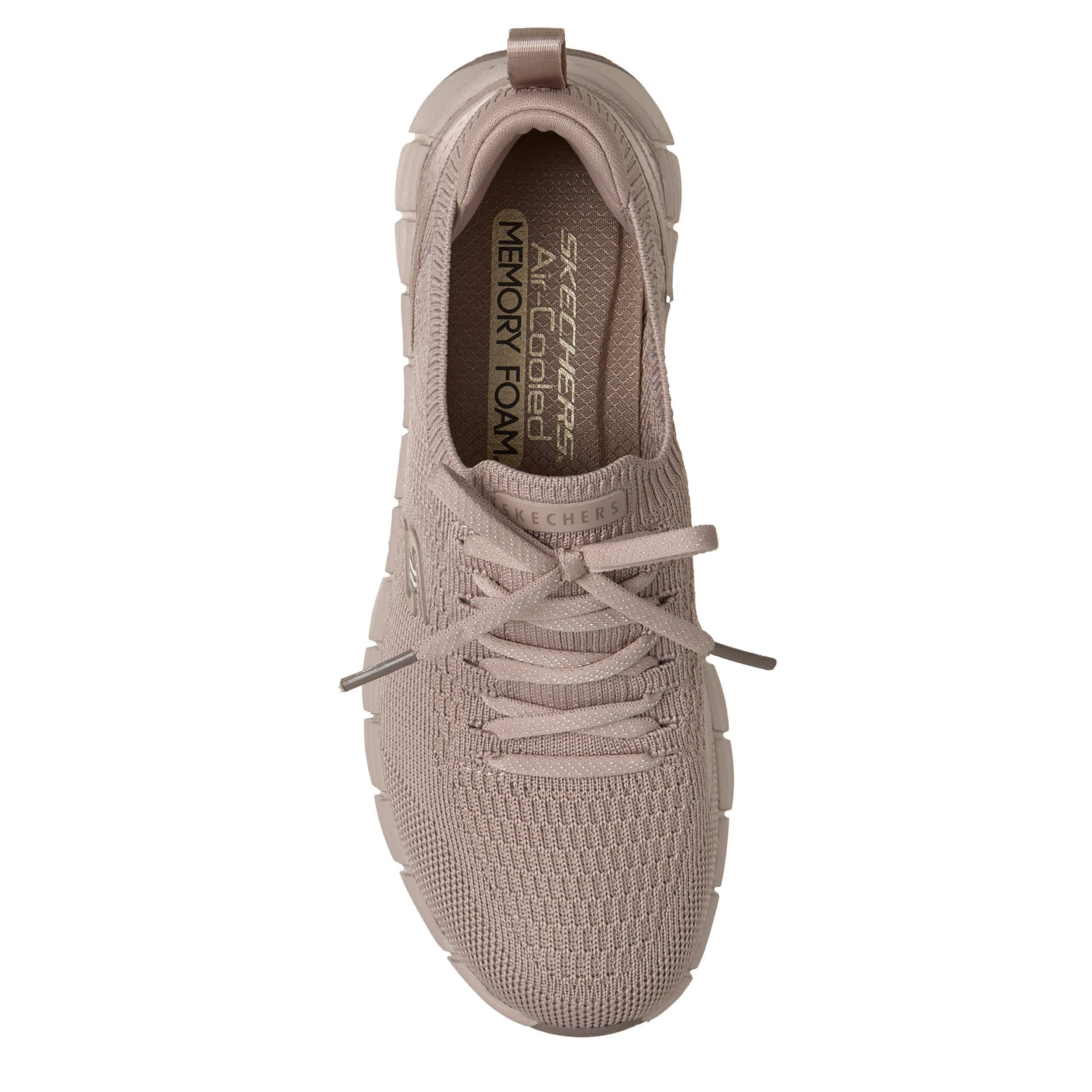 SKECHERS-WOMENS FLOURISHED SLIP ON SNEAKER-TAUPE & 