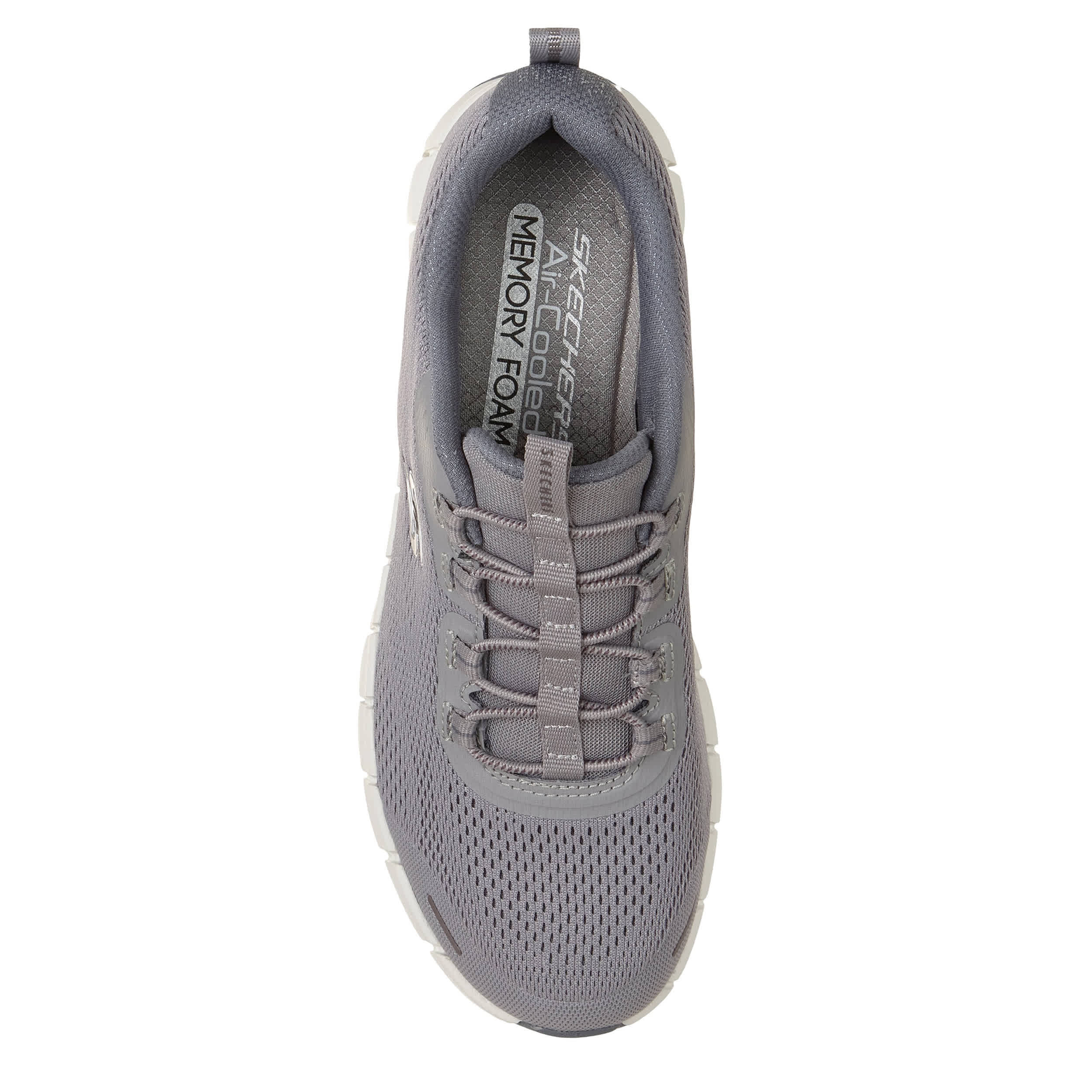 SKECHERS-WOMENS FREE SPIRIT SLIP ON SNEAKER-GREY & 