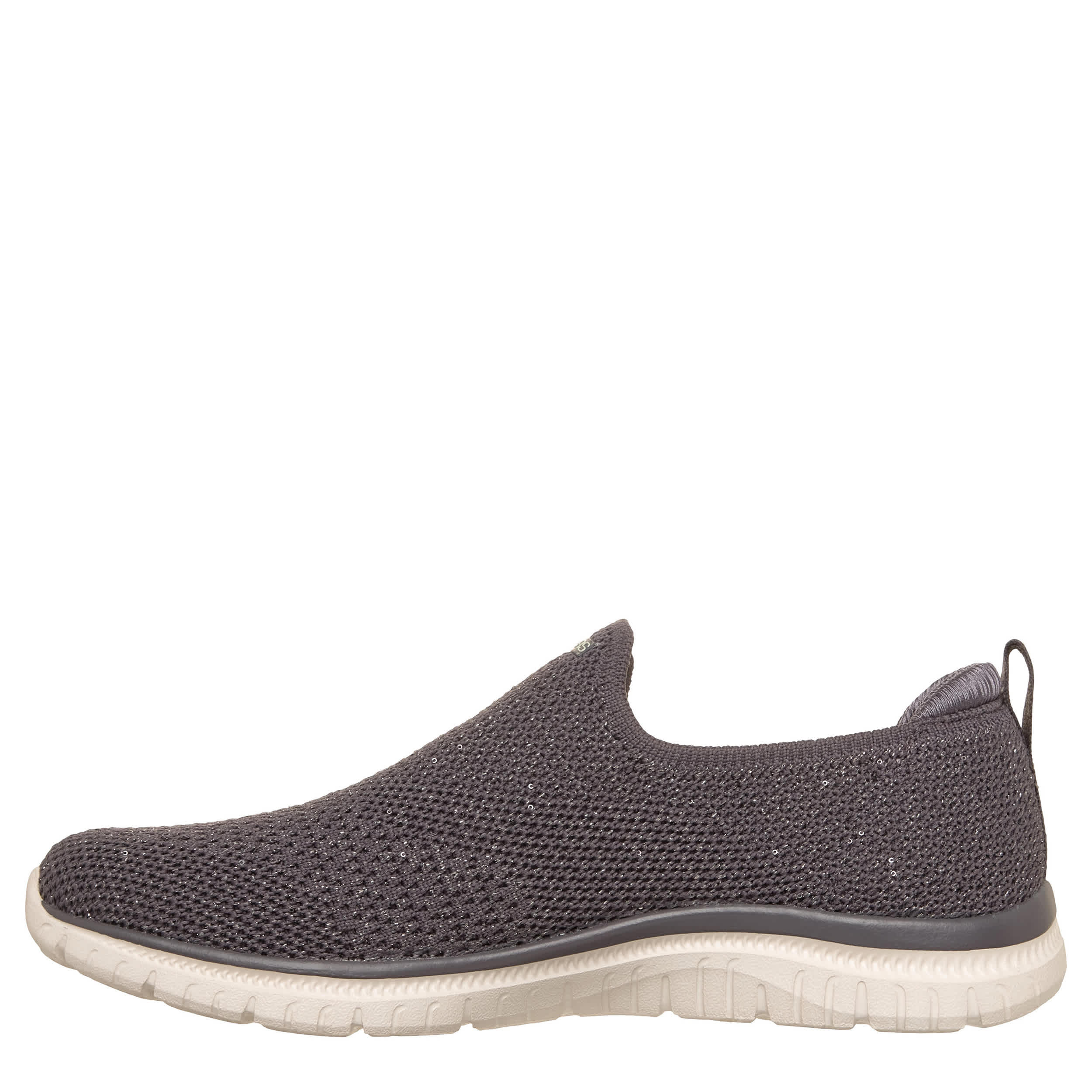 SKECHERS-WOMENS VIRTUE SLIP ON SNEAKER-GREY & 