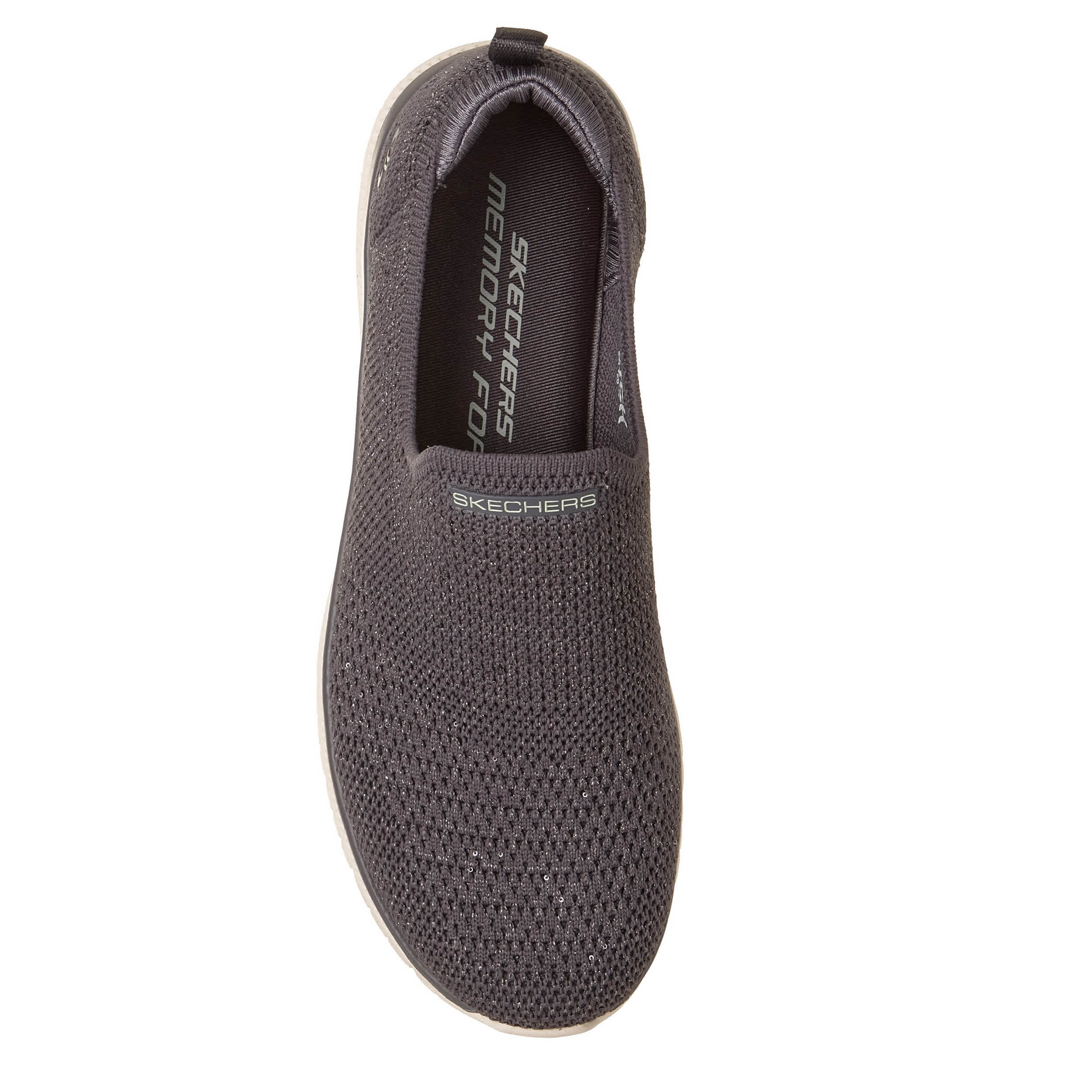 SKECHERS-WOMENS VIRTUE SLIP ON SNEAKER-GREY & 