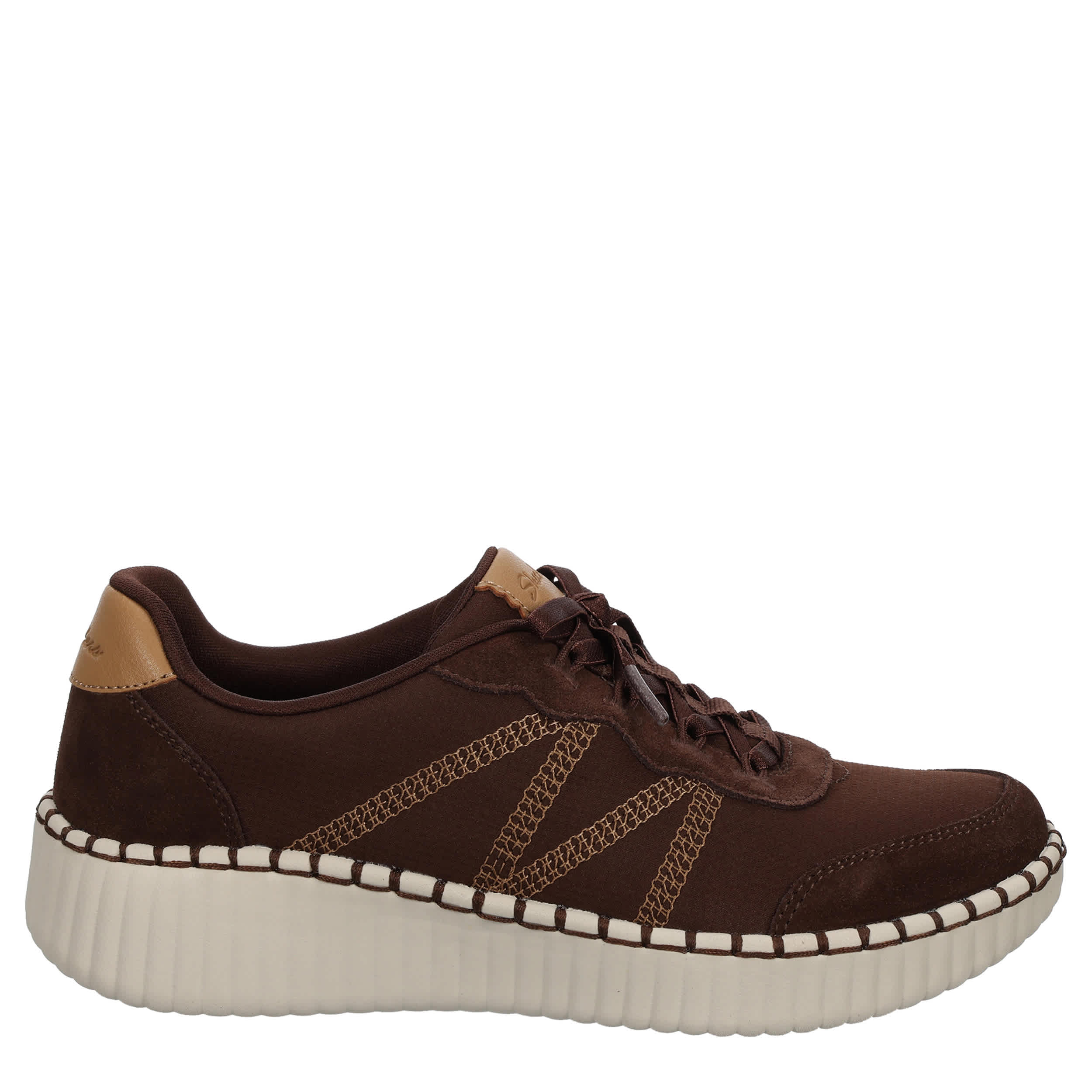 SKECHERS-WOMENS CITY LUXE SLIP ON SNEAKER-CHOCOLATE & 