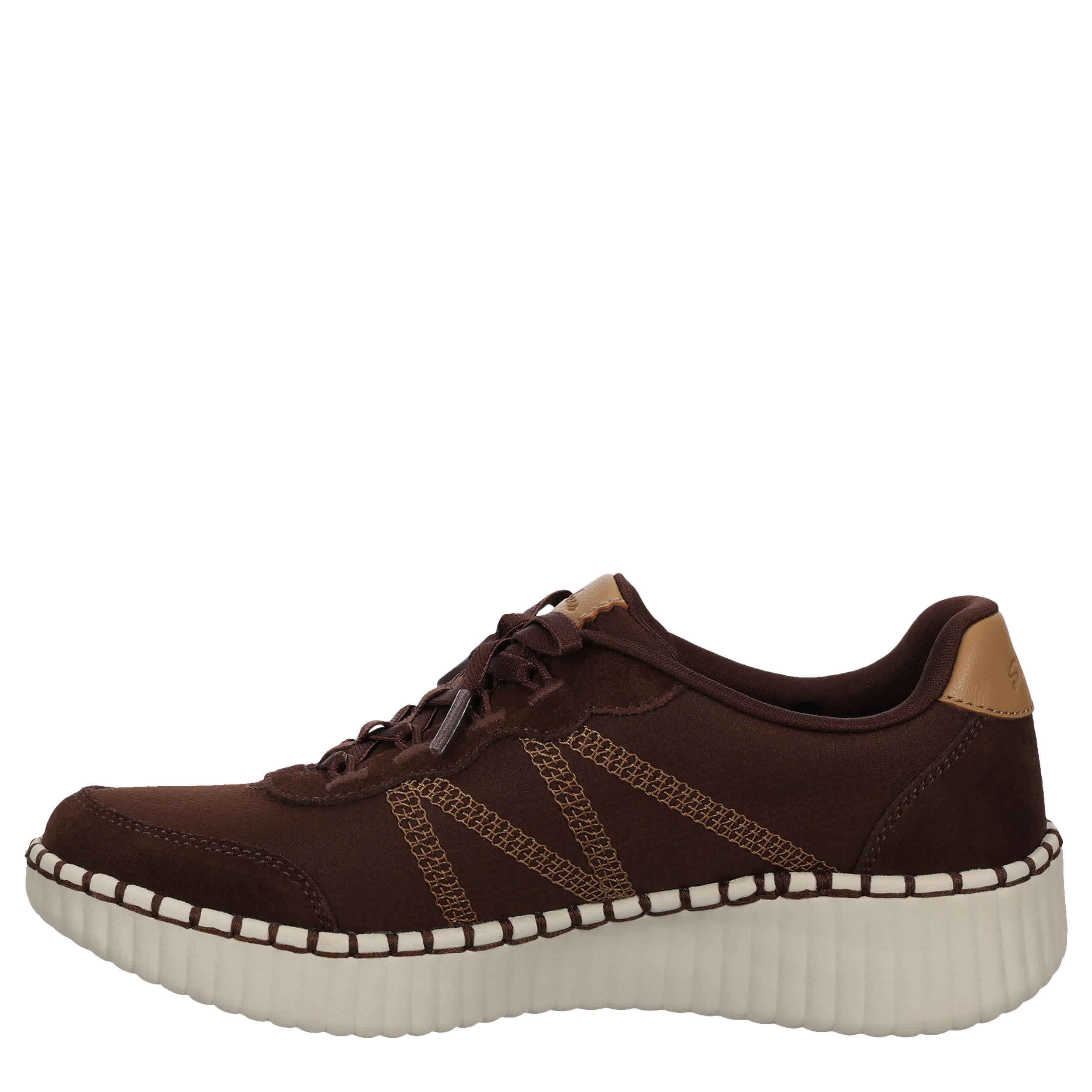 SKECHERS-WOMENS CITY LUXE SLIP ON SNEAKER-CHOCOLATE & 