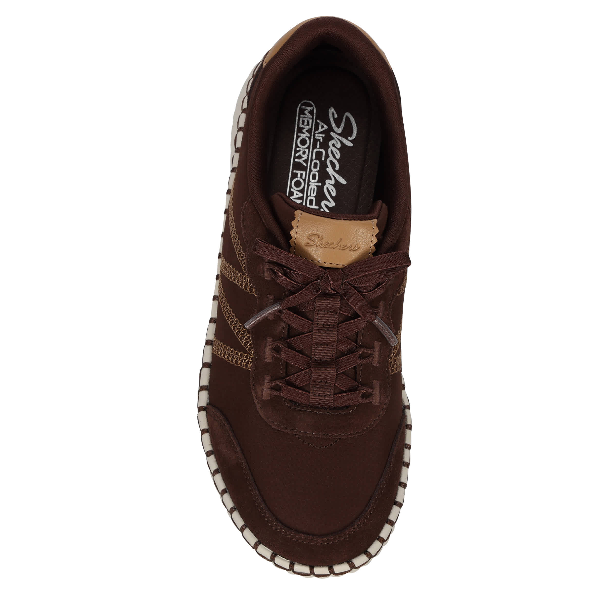 SKECHERS-WOMENS CITY LUXE SLIP ON SNEAKER-CHOCOLATE & 