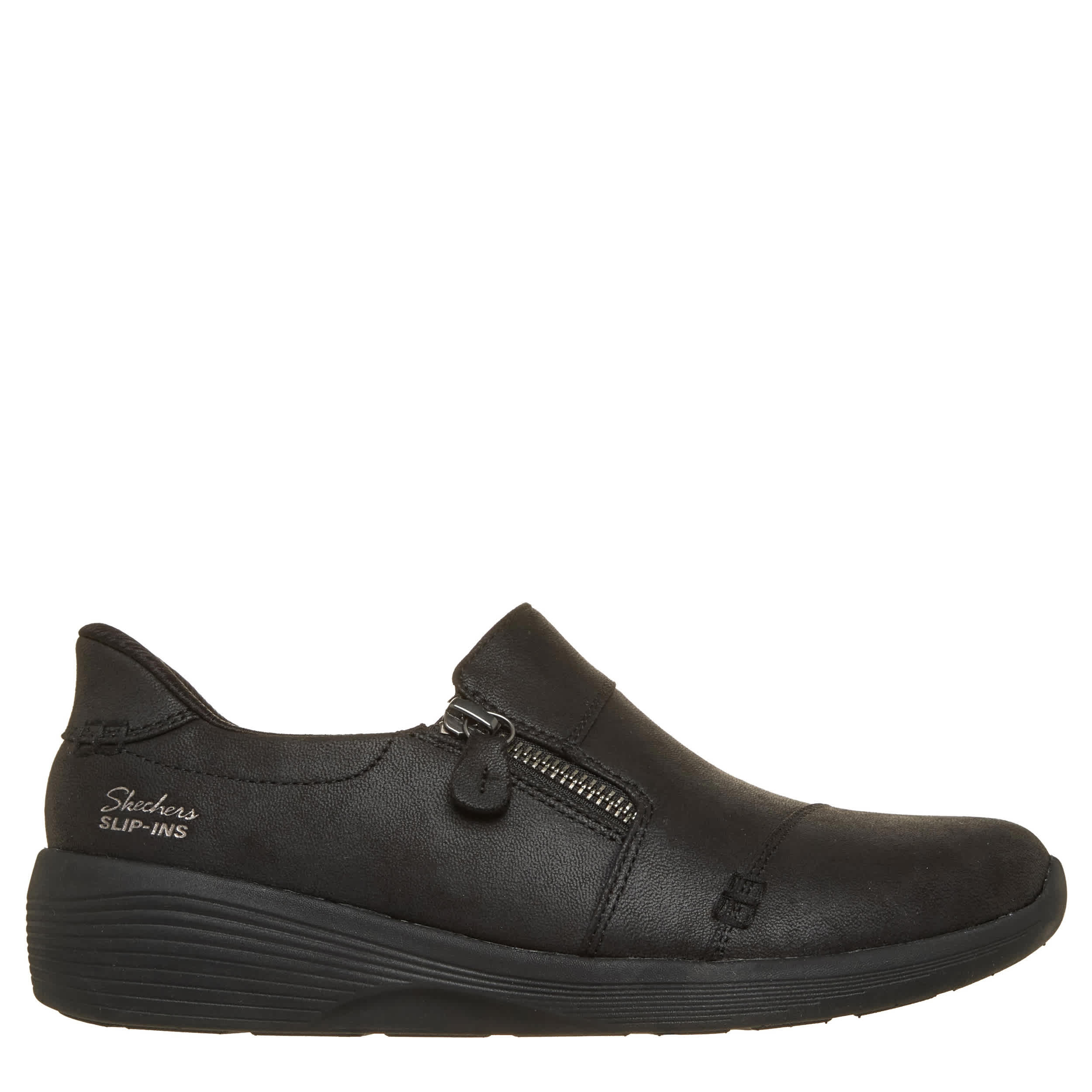 SKECHERS-WOMENS SLIP-INS SRYA SLIP ON SNEAKER-BLACK & 