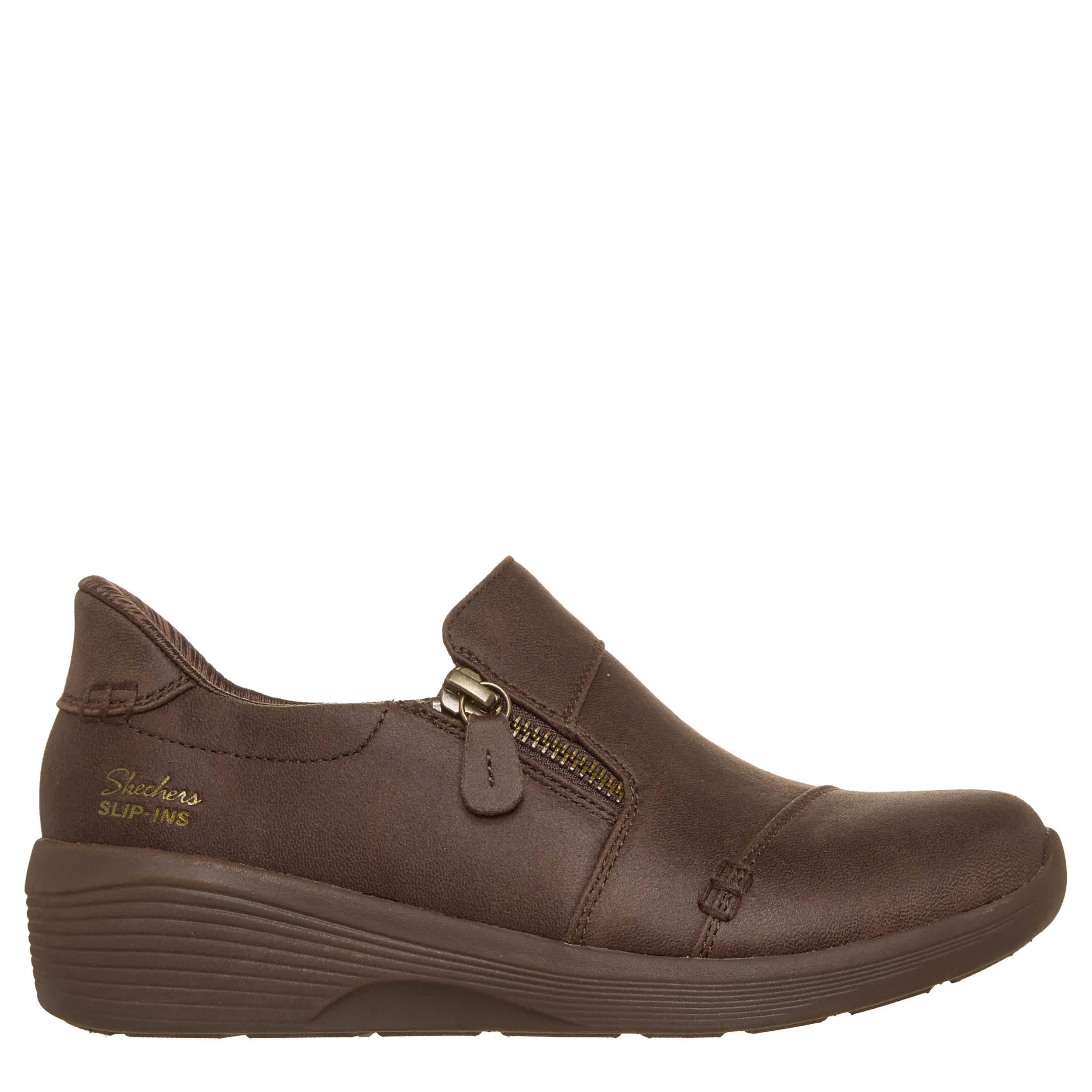 SKECHERS-WOMENS SLIP-INS SRYA SLIP ON SNEAKER-CHOCOLATE & 
